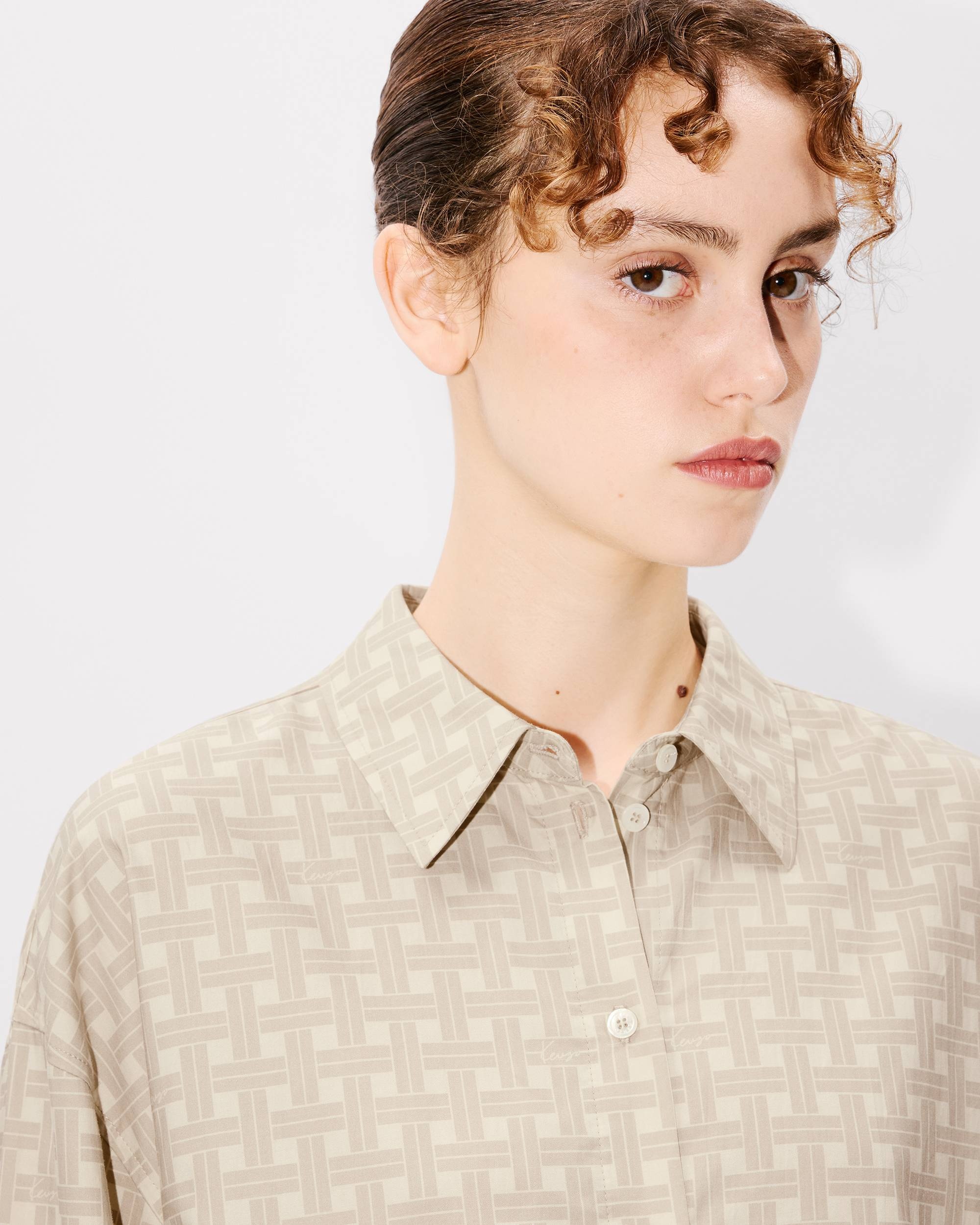 Kumasan♡ KENZO 'KENZO Weave' dropped shoulder shirt in twill cotton