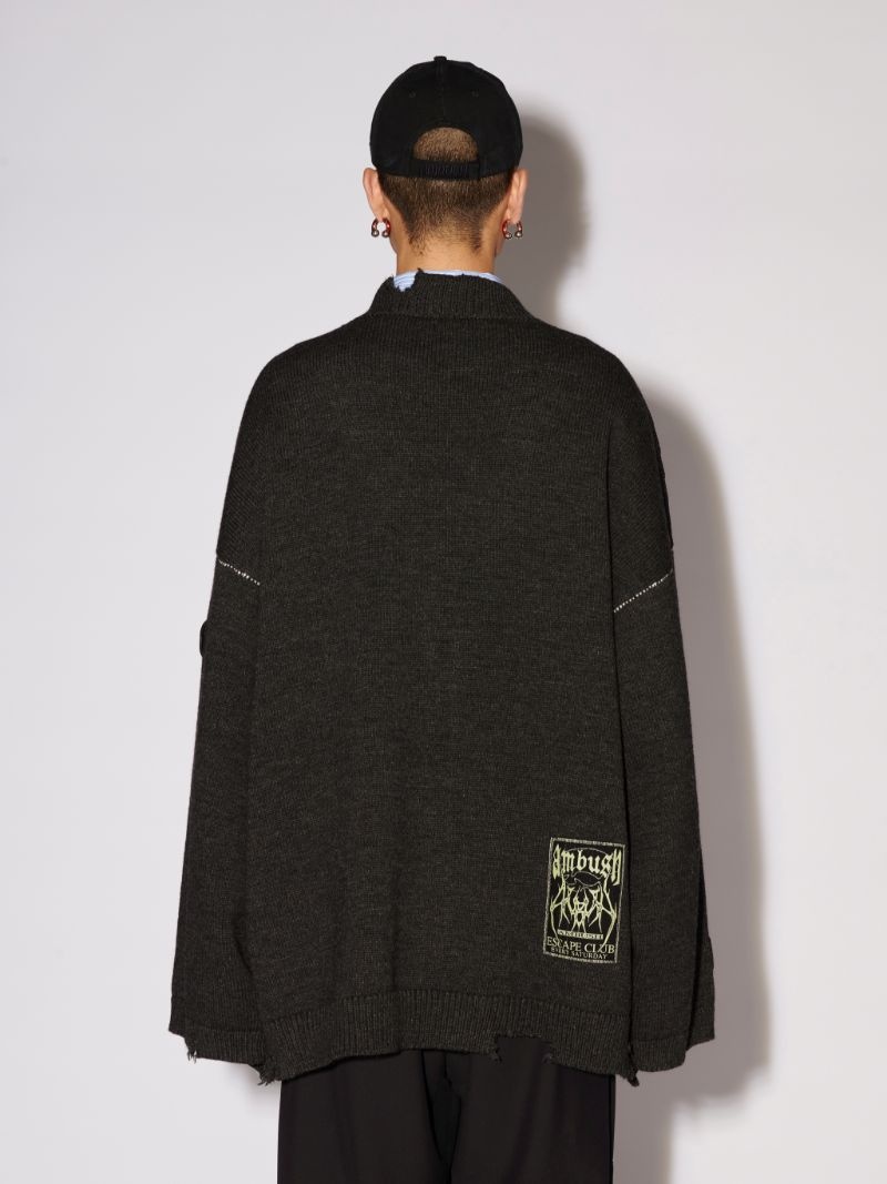 FELTED KNIT ZIP CARDIGAN - 4