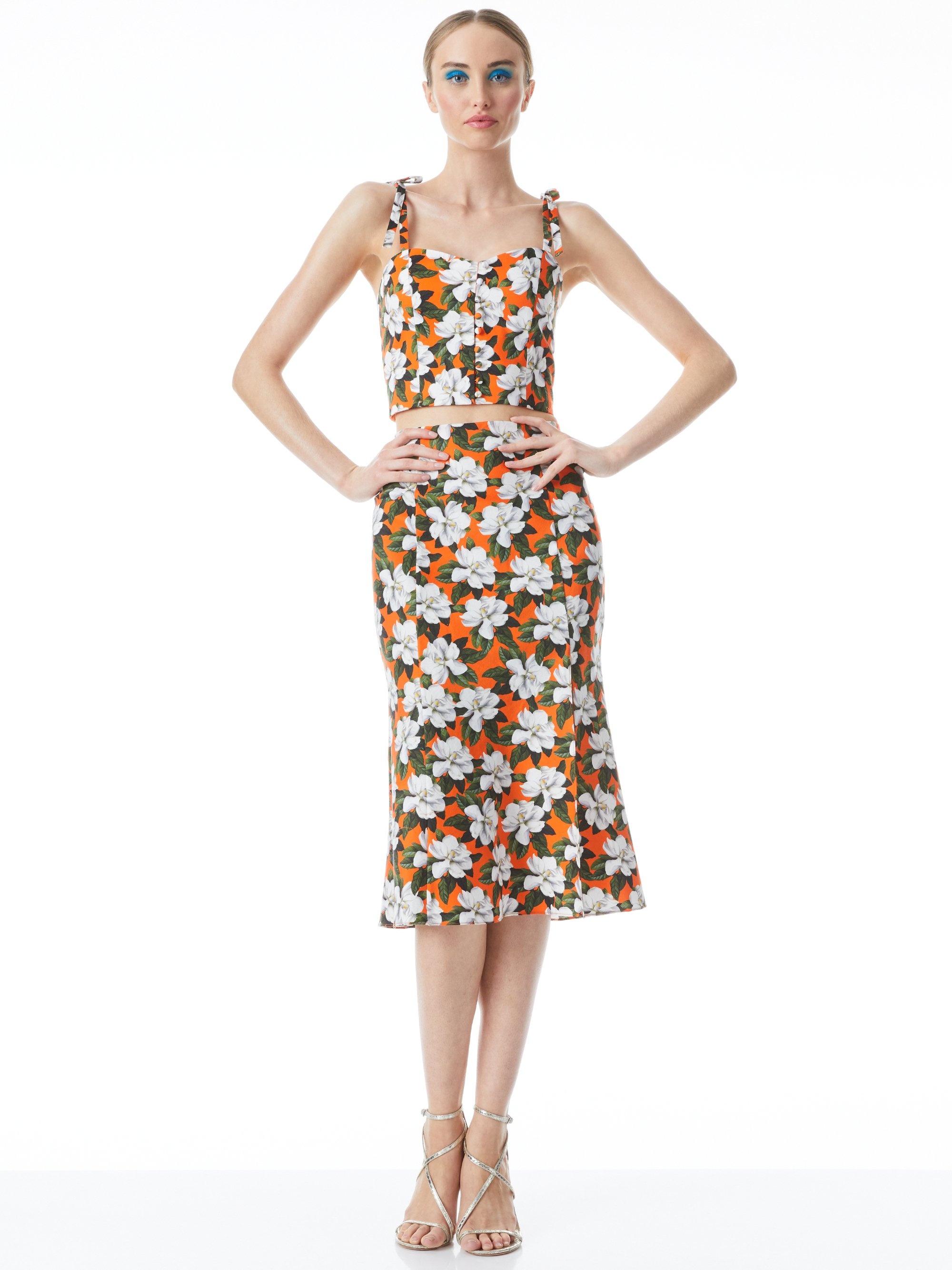 STEPHINE HIGH SLIT MIDI SKIRT - 6