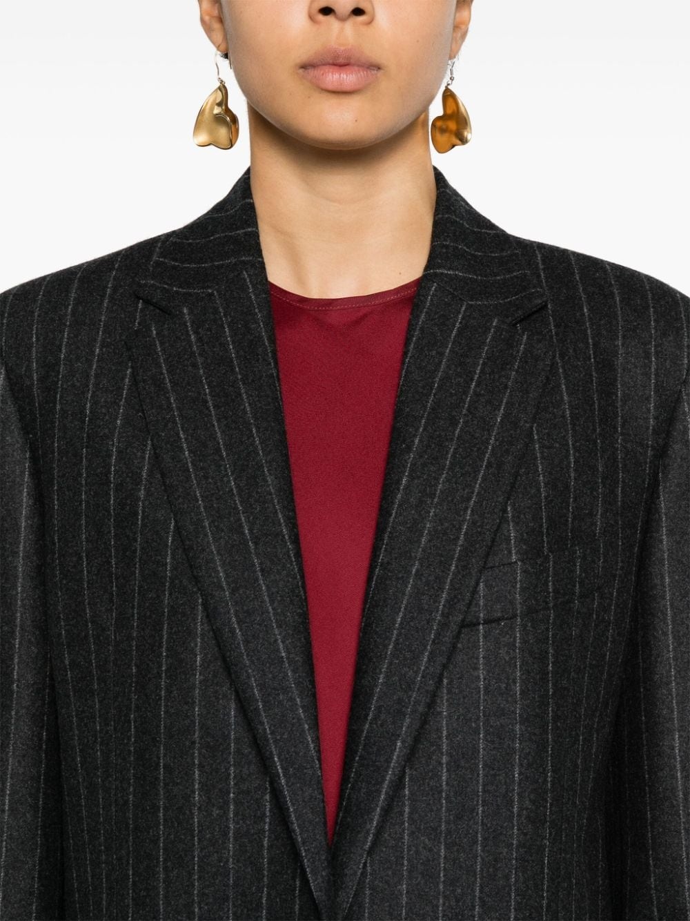 pinstriped wool blazer - 5