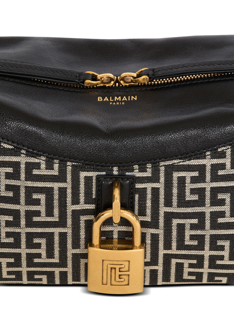 Pulse shoulder bag in monogram jacquard and calfskin 7