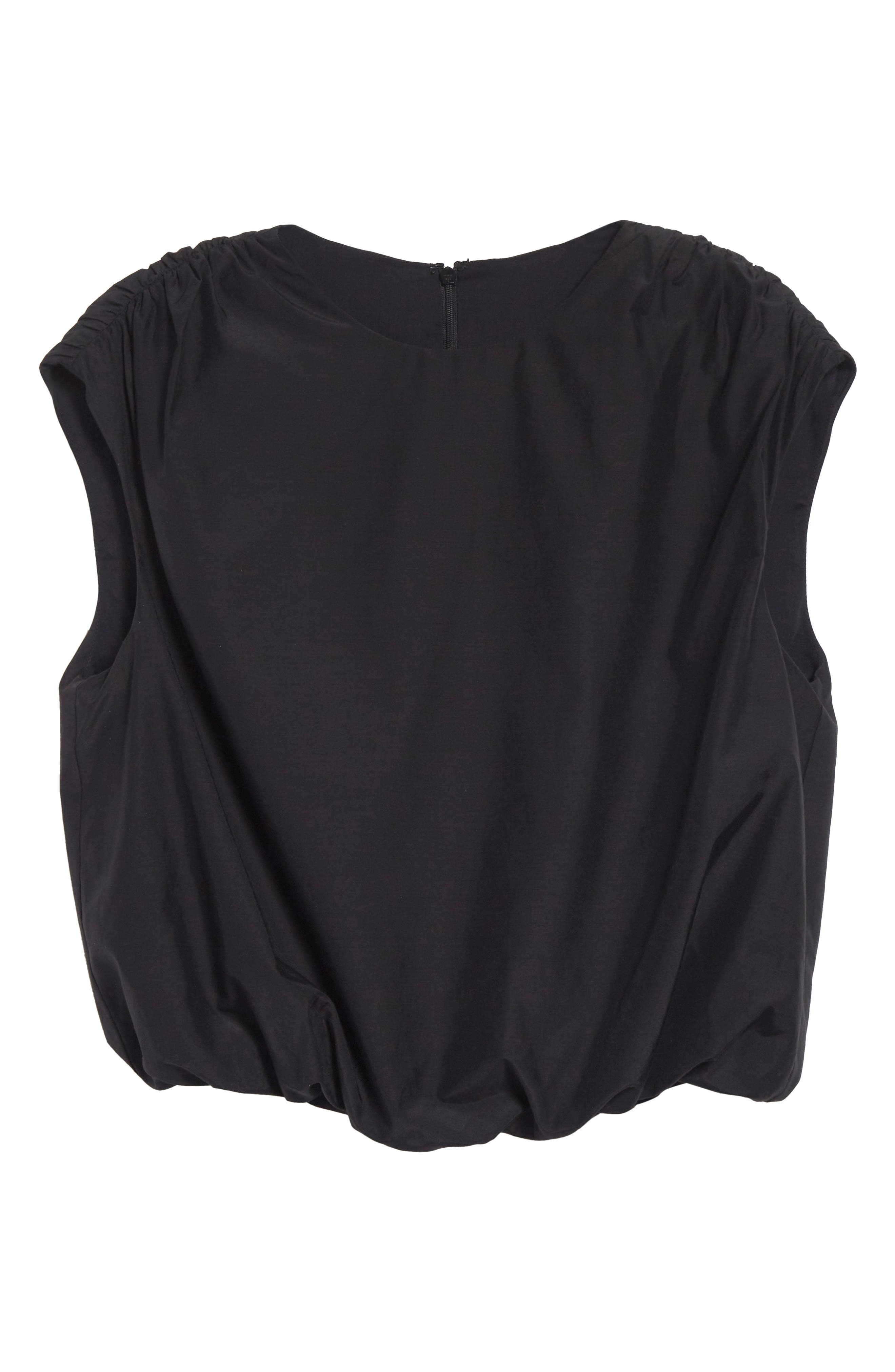 LOULOU DE SAISON Cosma Cotton & Silk Voile Crop Top in Black at Nordstrom - 6