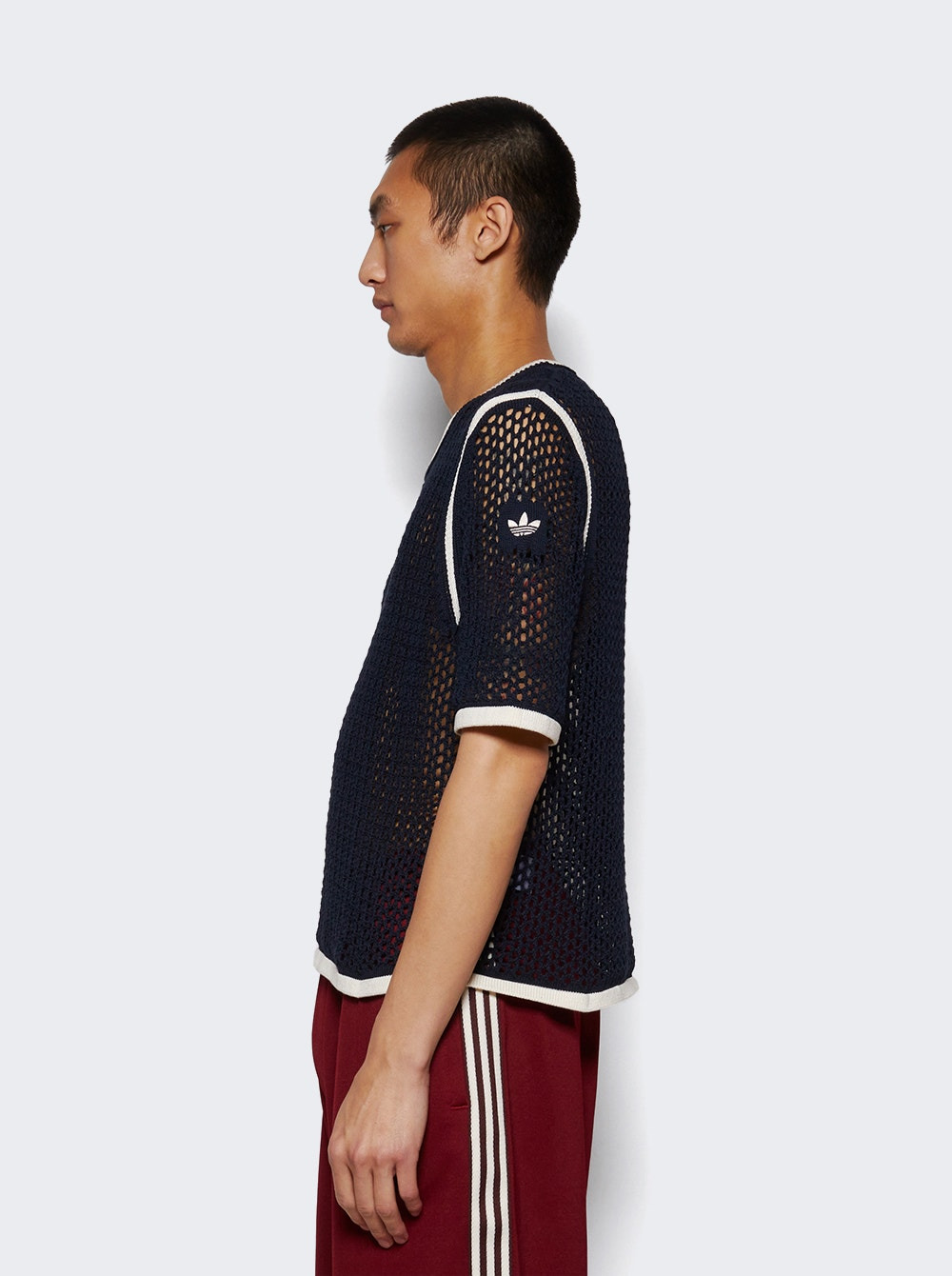 X Wales Bonner Knit Tee Night Navy And Wonder White - 3