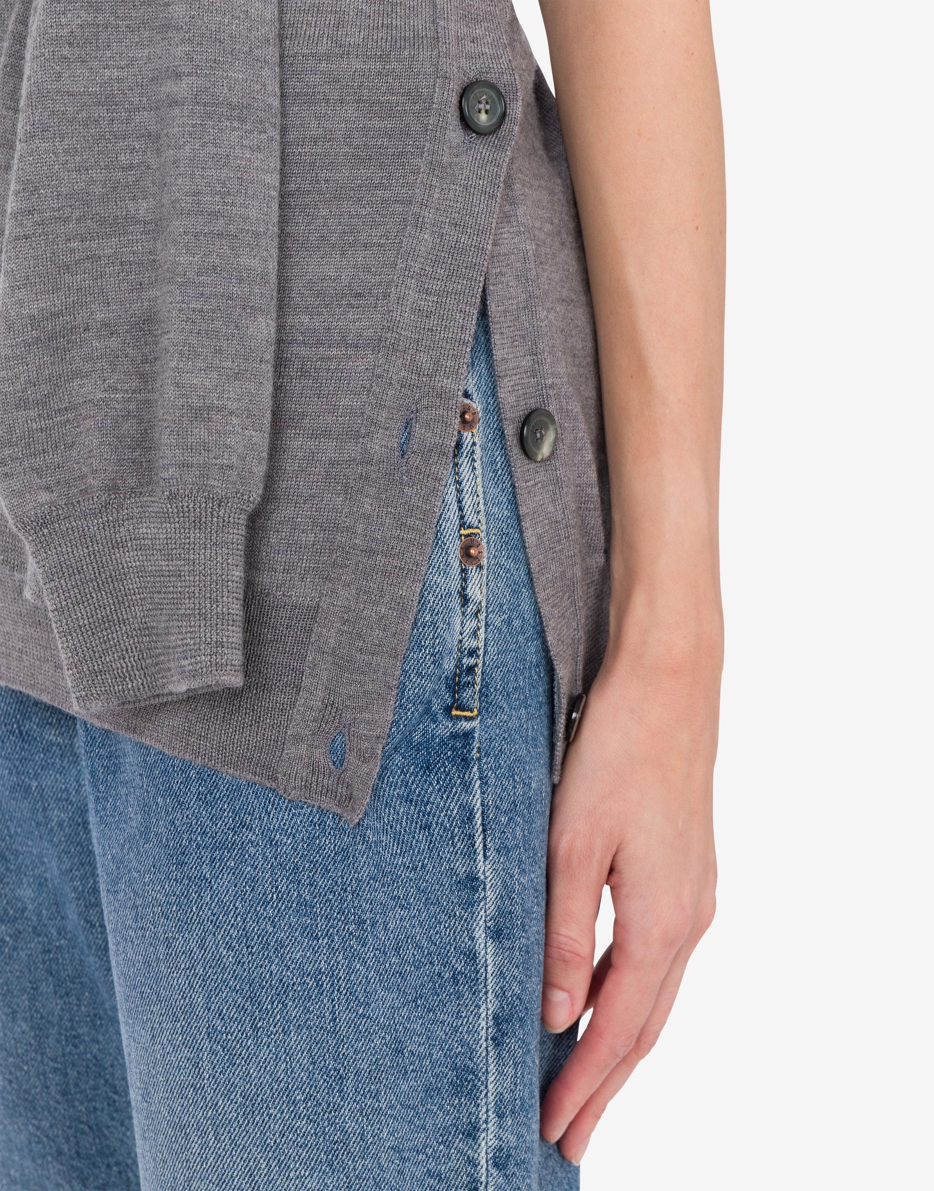 ONE-SHOULDER WOOL CARDIGAN TAILORED TWIST - 3