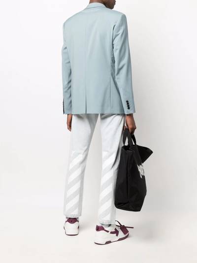 Off-White Diag-stripe print slim fit jeans outlook