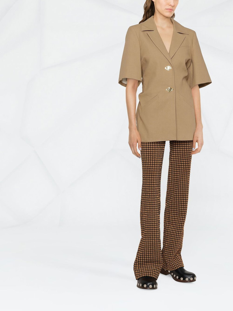 GANNI short-sleeve single-breasted blazer outlook
