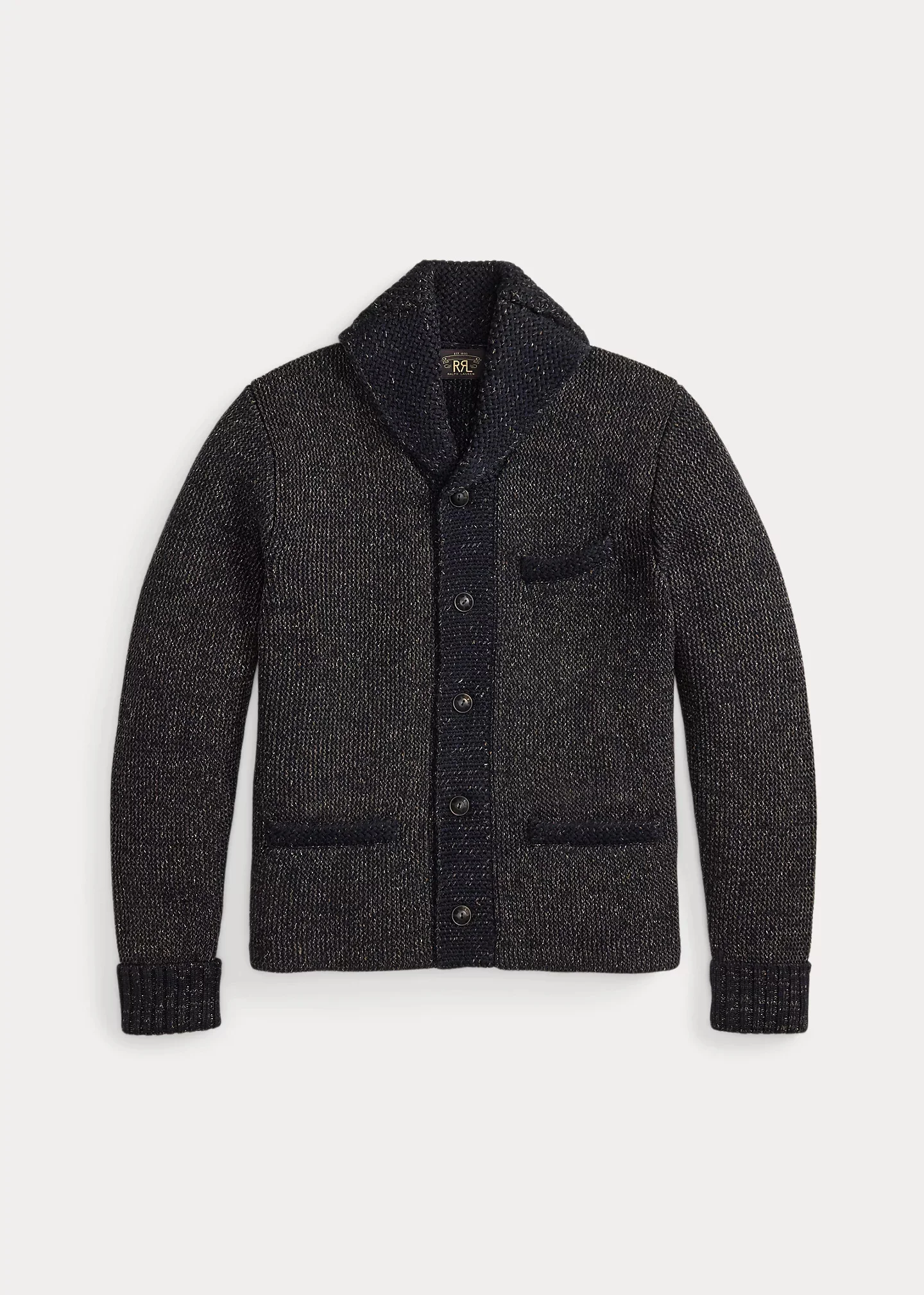 Jacquard-Knit Shawl-Collar Cardigan - 1