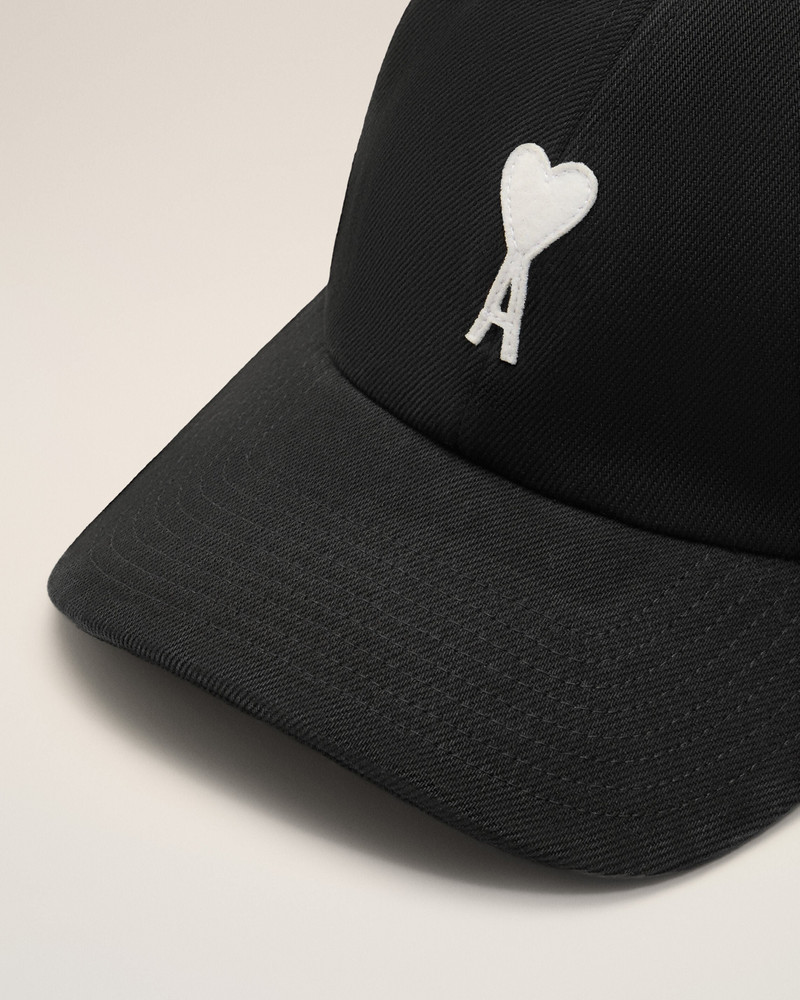 BLACK COTTON AMI DE COEUR FELT PATCH CAP 3