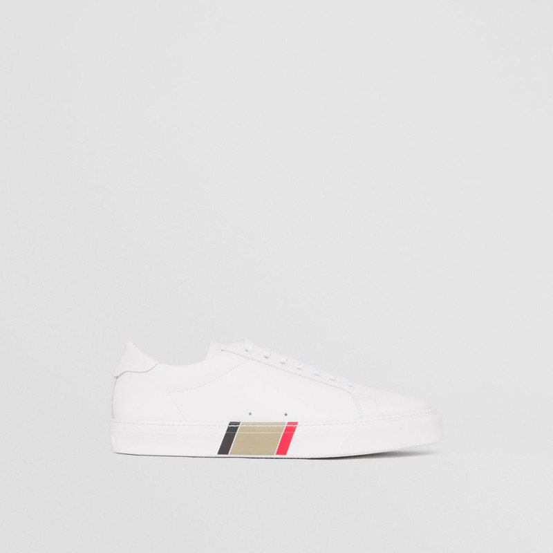 Stripe Detail Leather Sneakers - 1