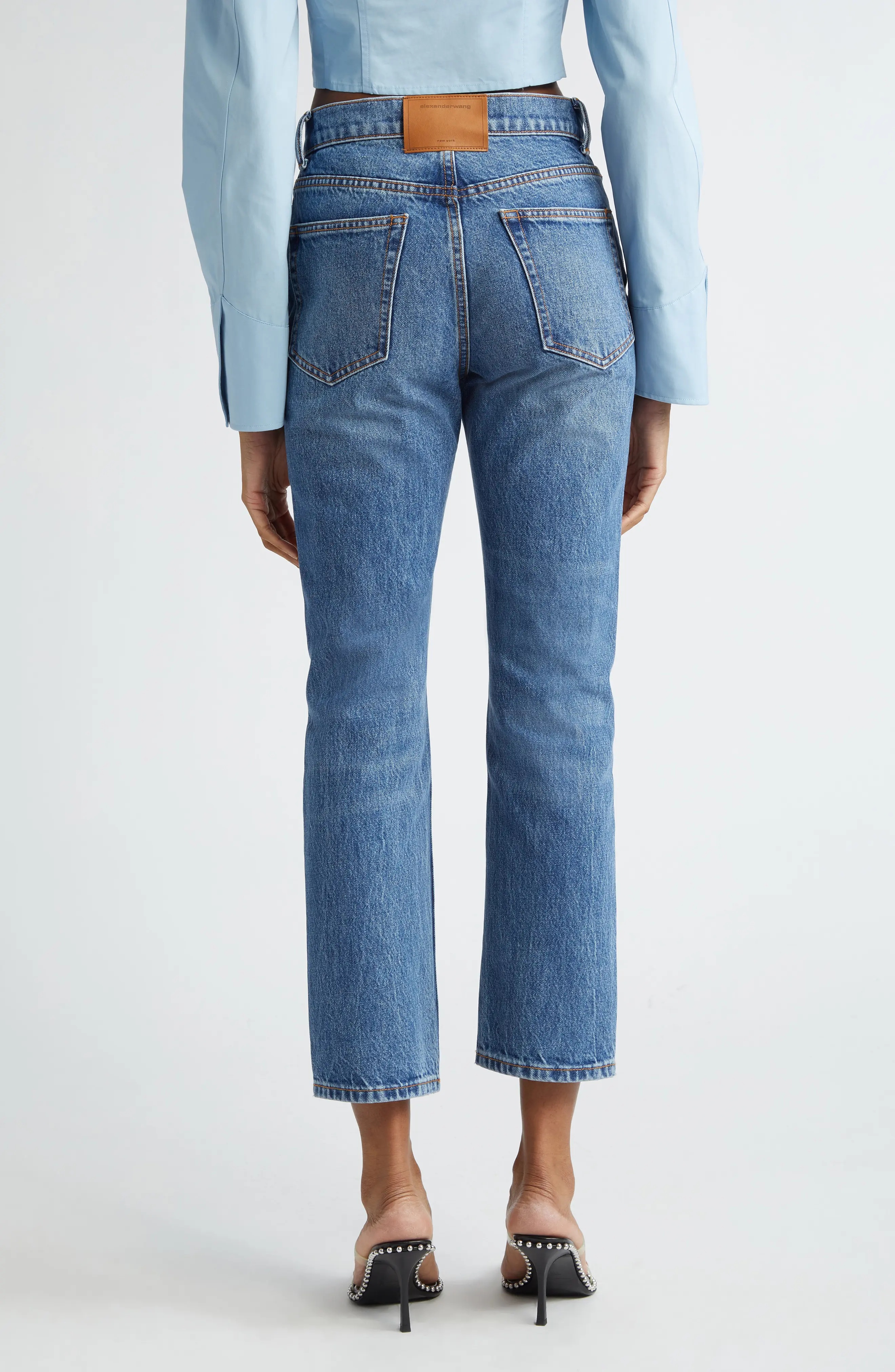 High Waist Stovepipe Jeans - 3