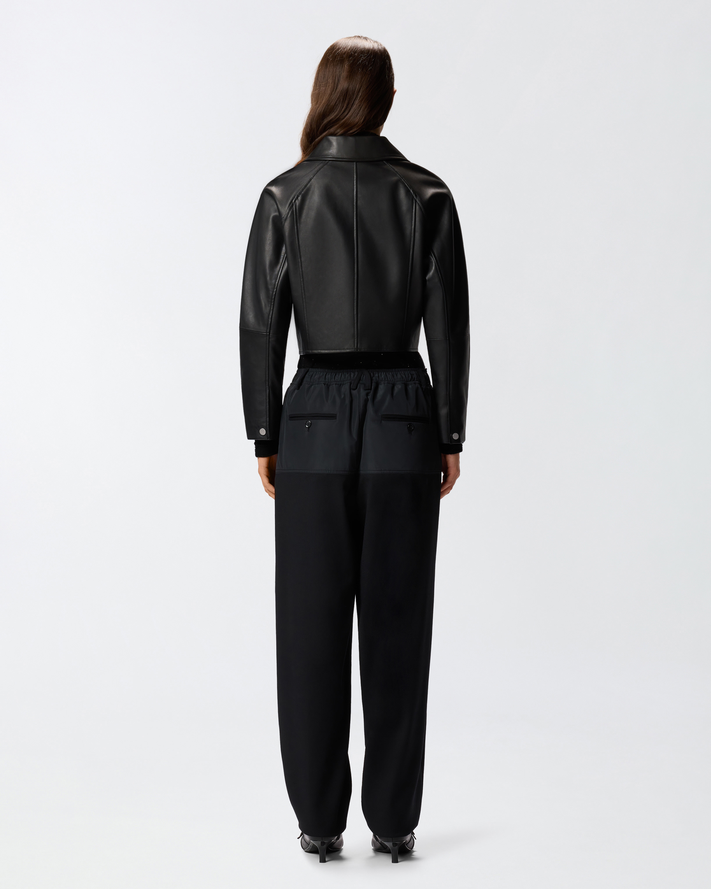 CROPPED NAPPA LEATHER BIKER JACKET - 4