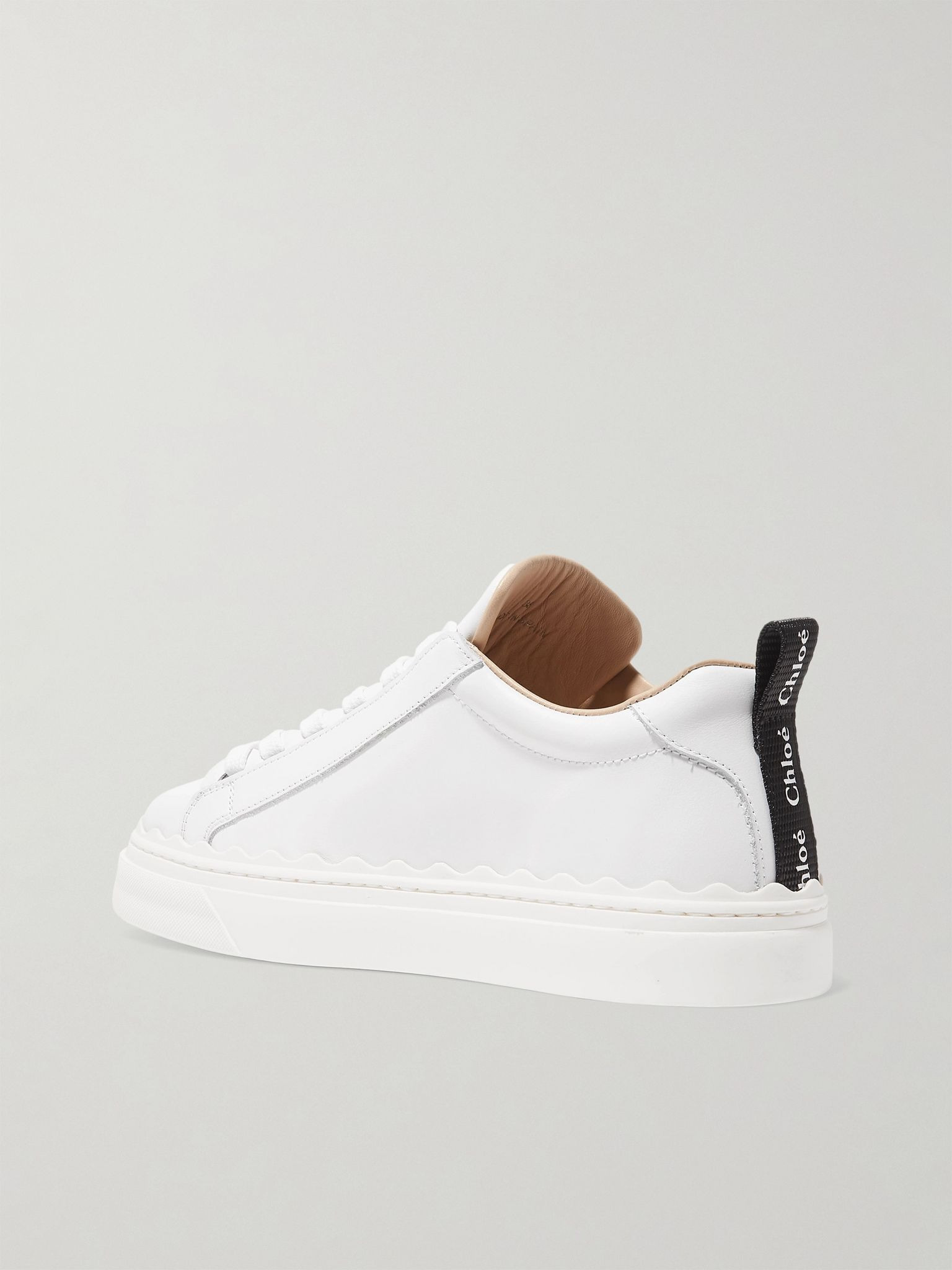 + NET SUSTAIN Lauren scalloped leather sneakers White - 3
