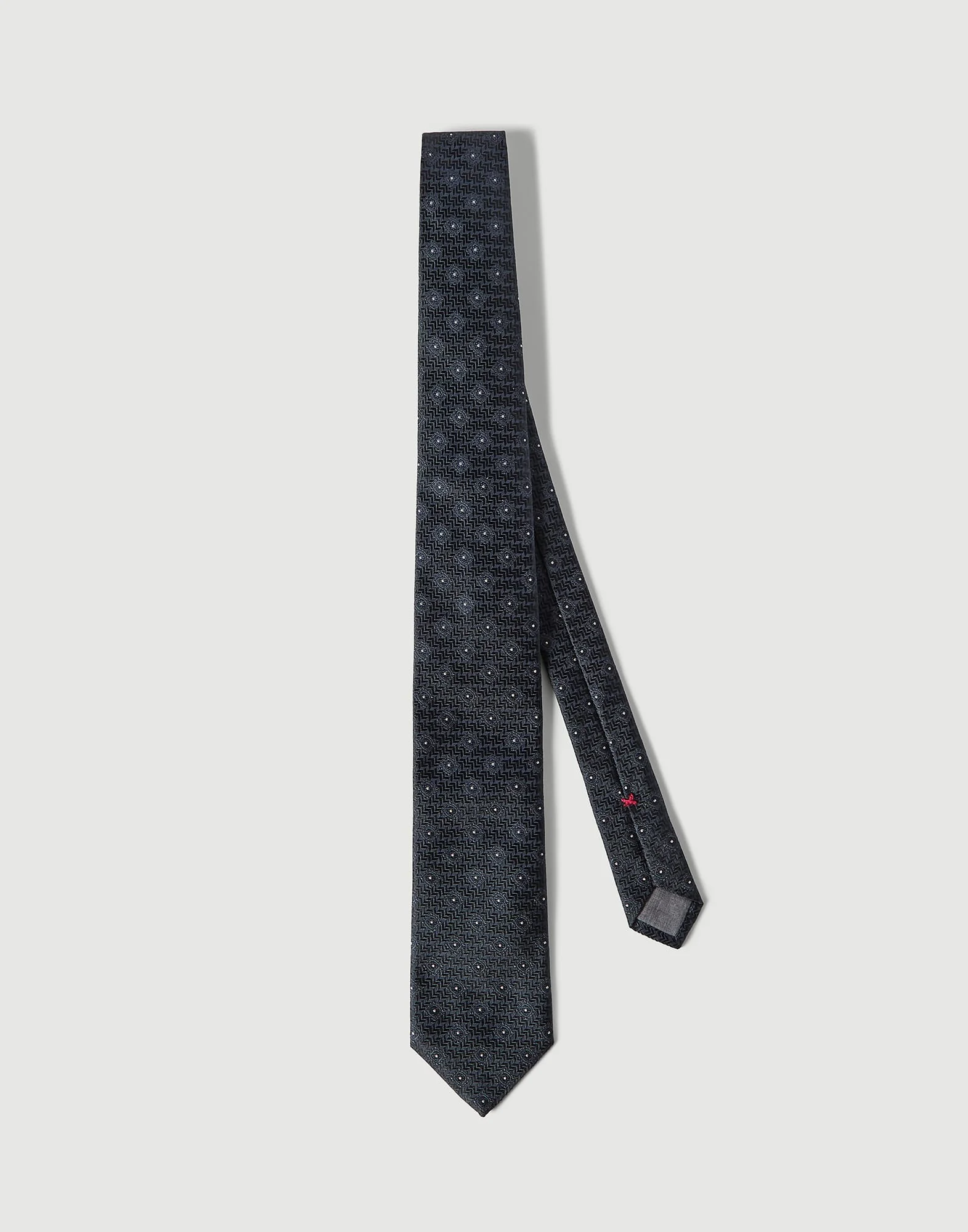 Silk tie with geometric pattern - 1