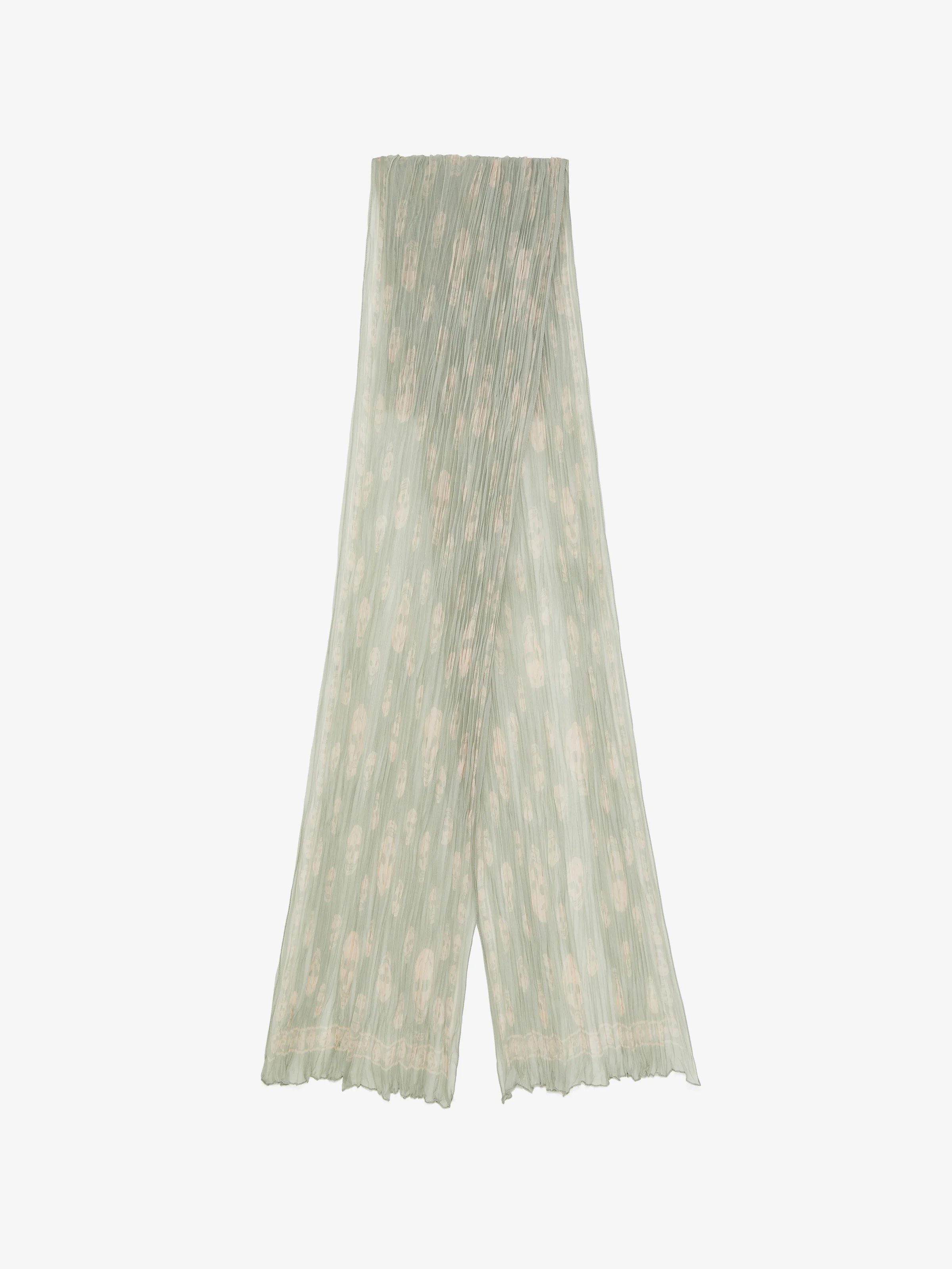 Women's Pleated Skull Scarf in Light Green - 1