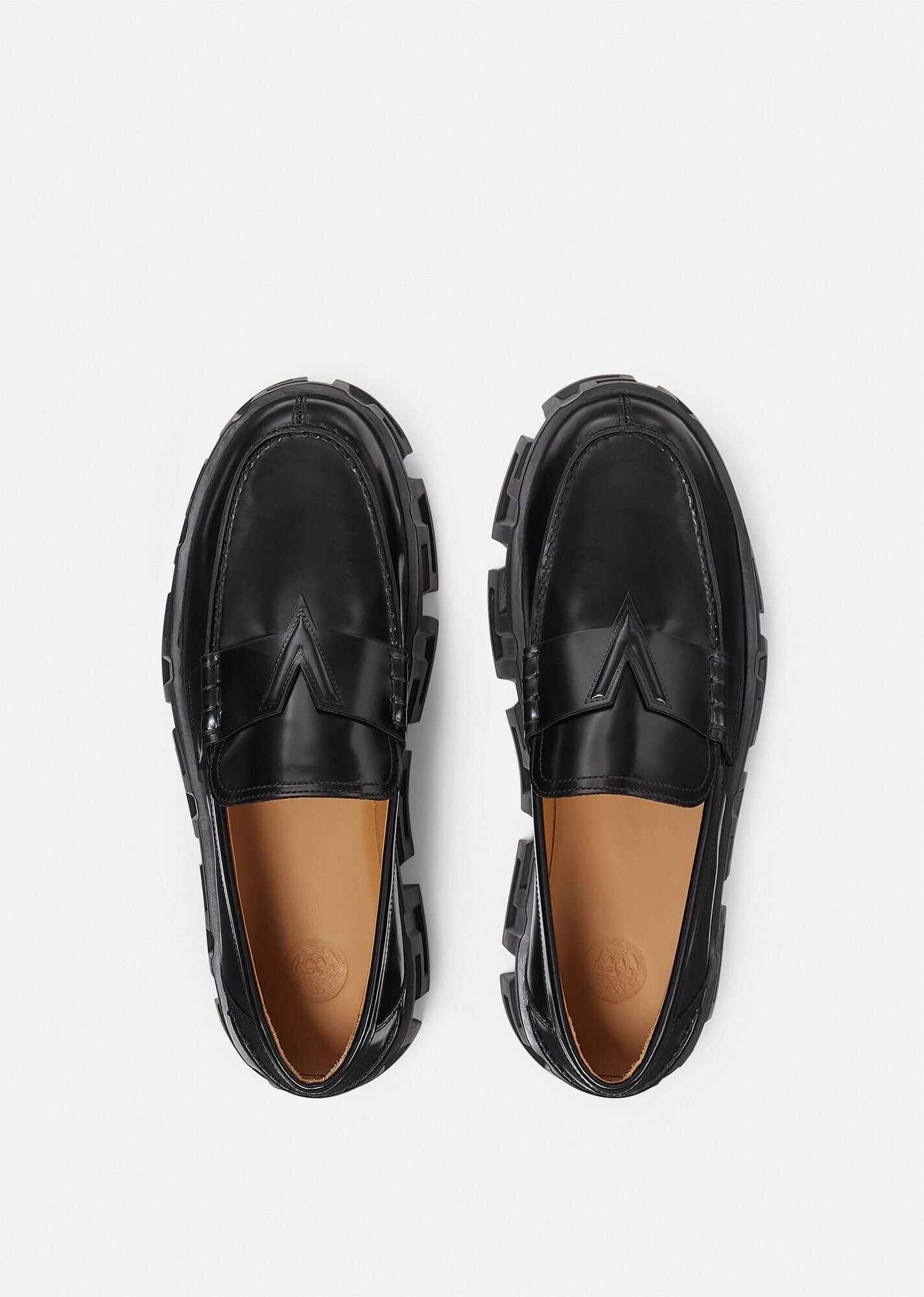 Greca Labyrinth Leather Loafers - 5