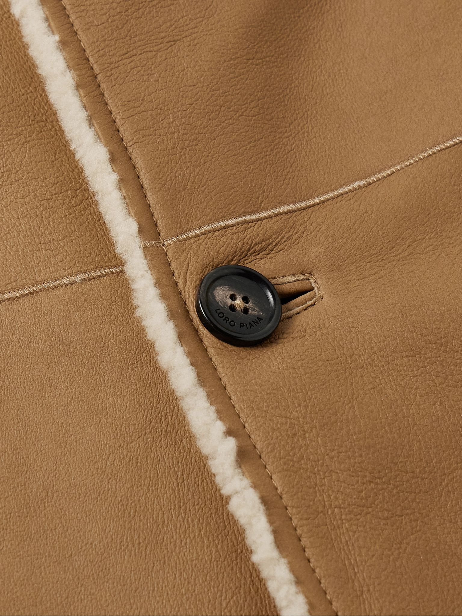 Alberto Shearling Coat Tan - 3