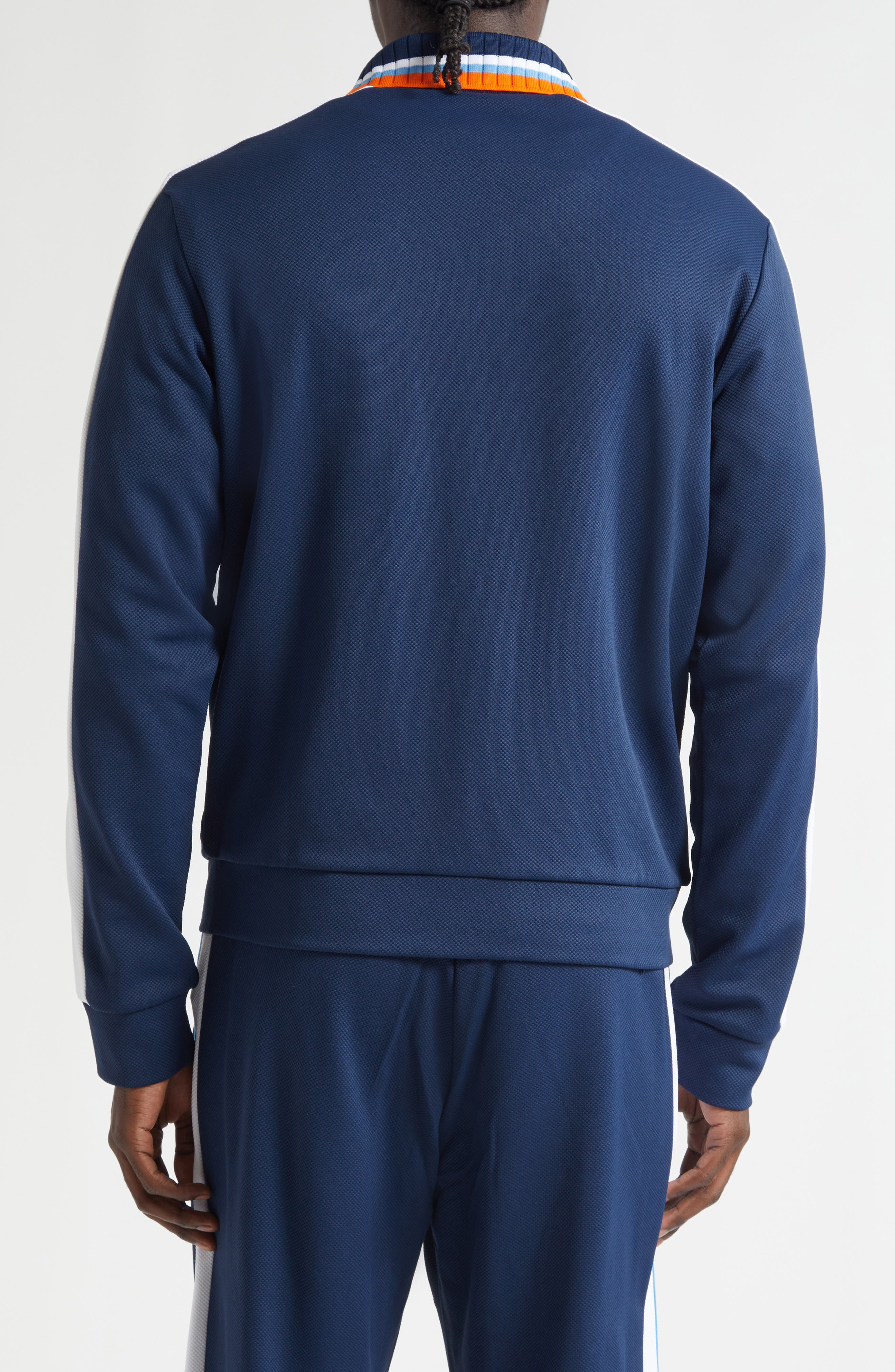 Casablanca Textured Colorblock Track Jacket in Navy /White at Nordstrom - 3