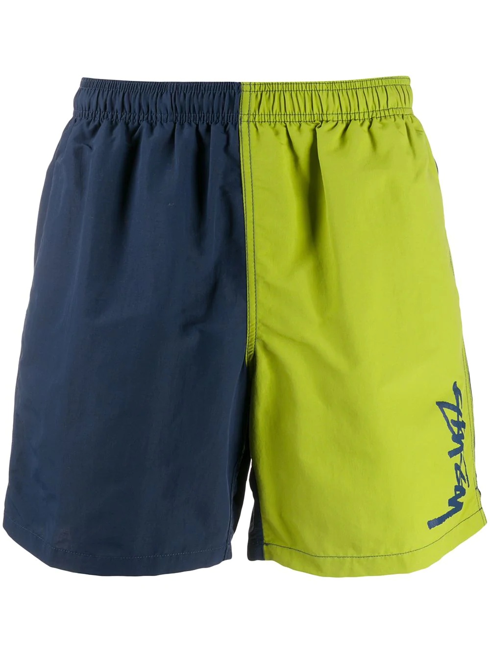 two-tone logo print track shorts - 1