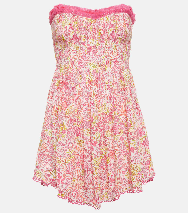 Claire floral strapless minidress - 1
