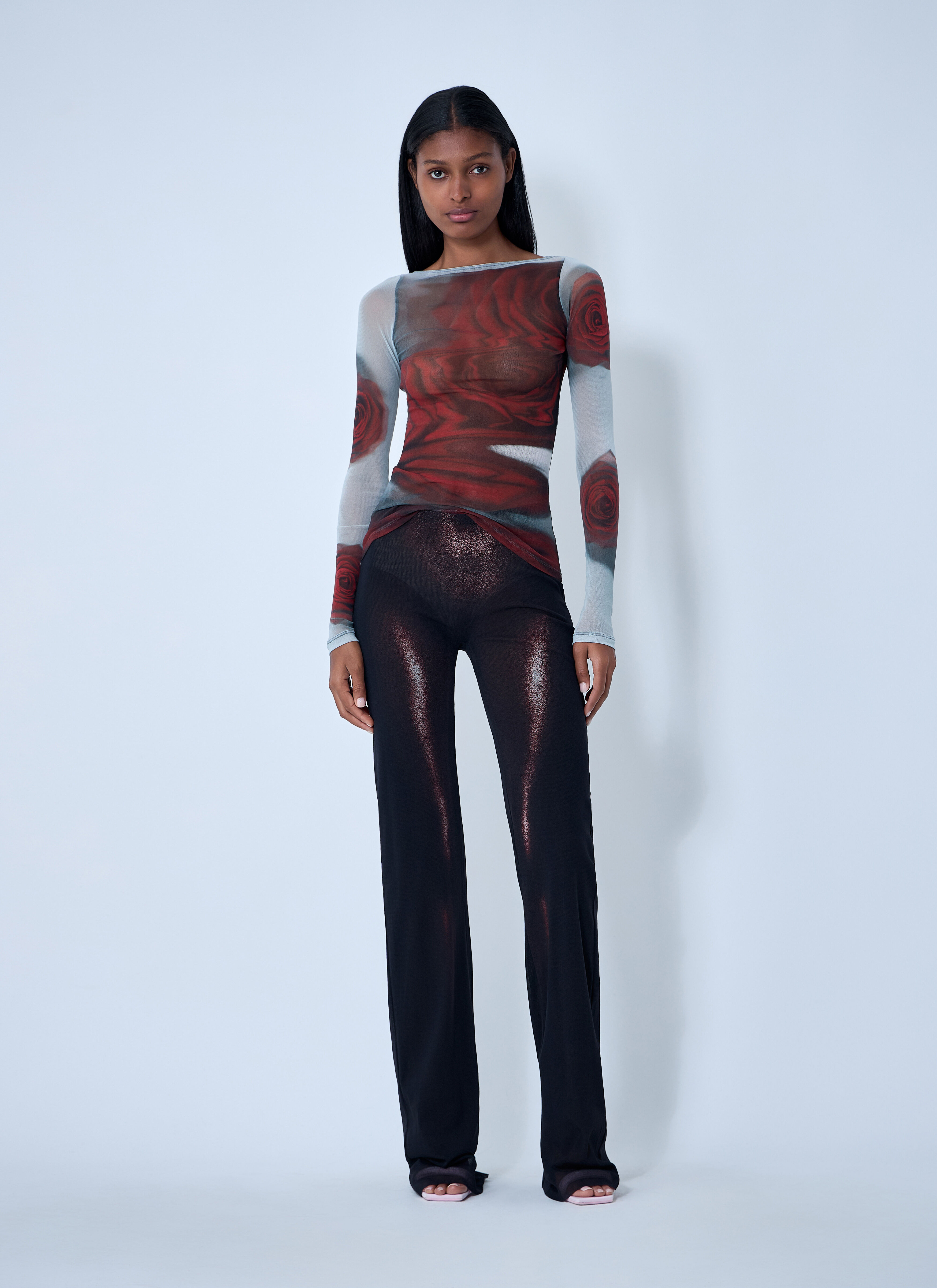 Blurry Roses Mesh Tank Top - 2
