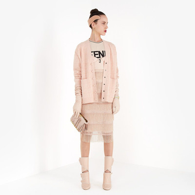 FENDI Pink leather bag with fringes outlook