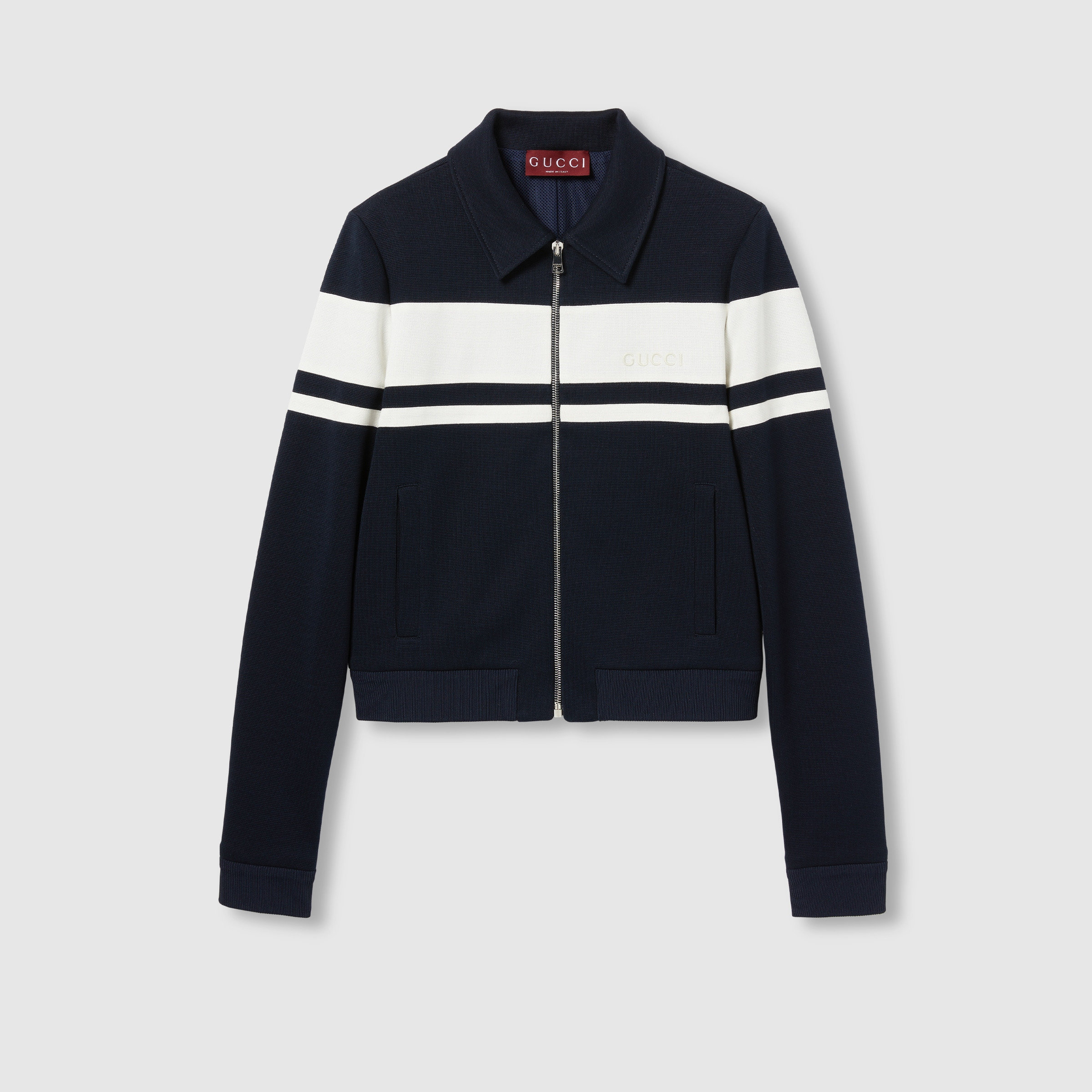 Cotton jersey jacket with embroidery - 1