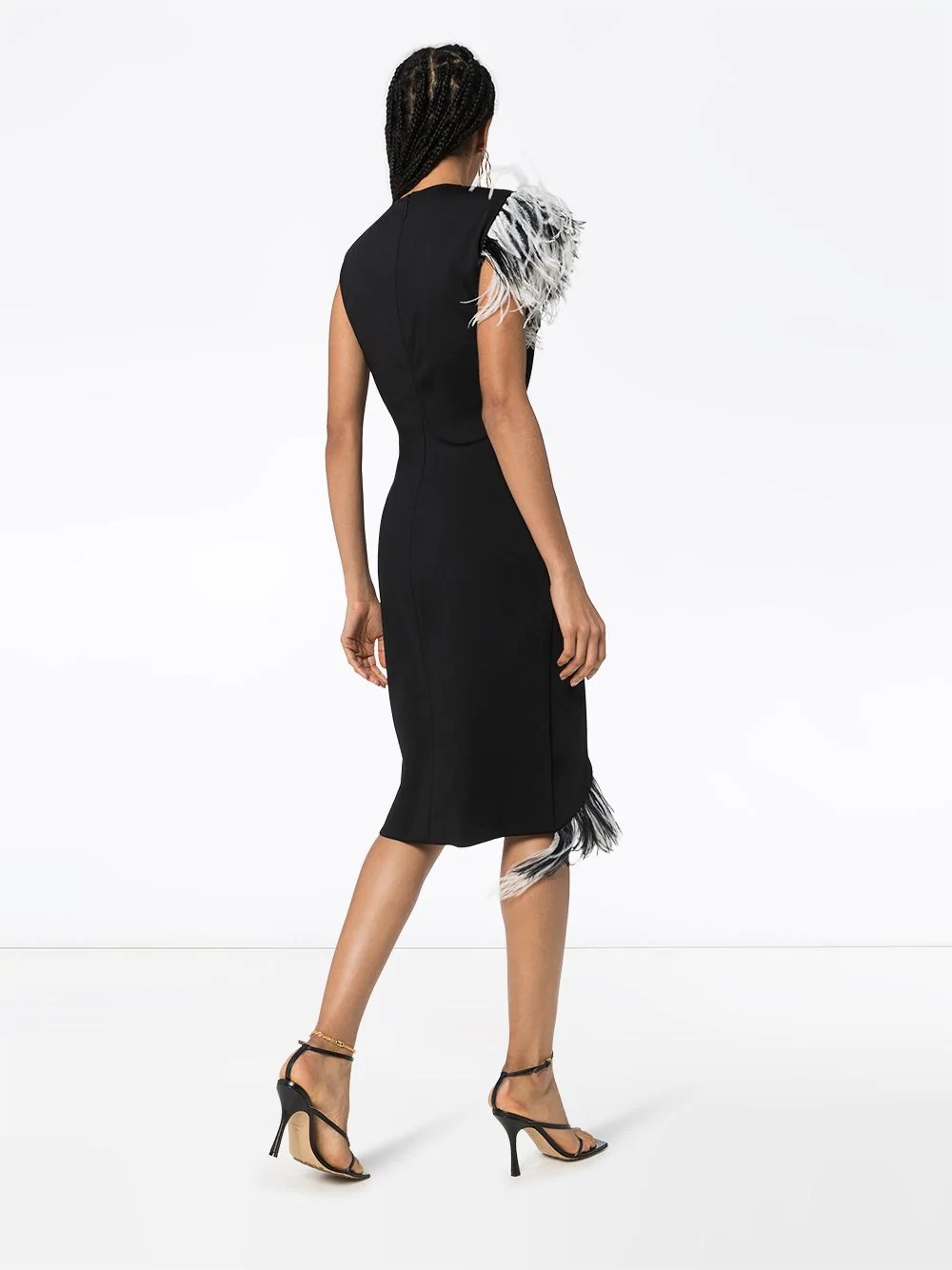 Ostrich feather trim dress - 3