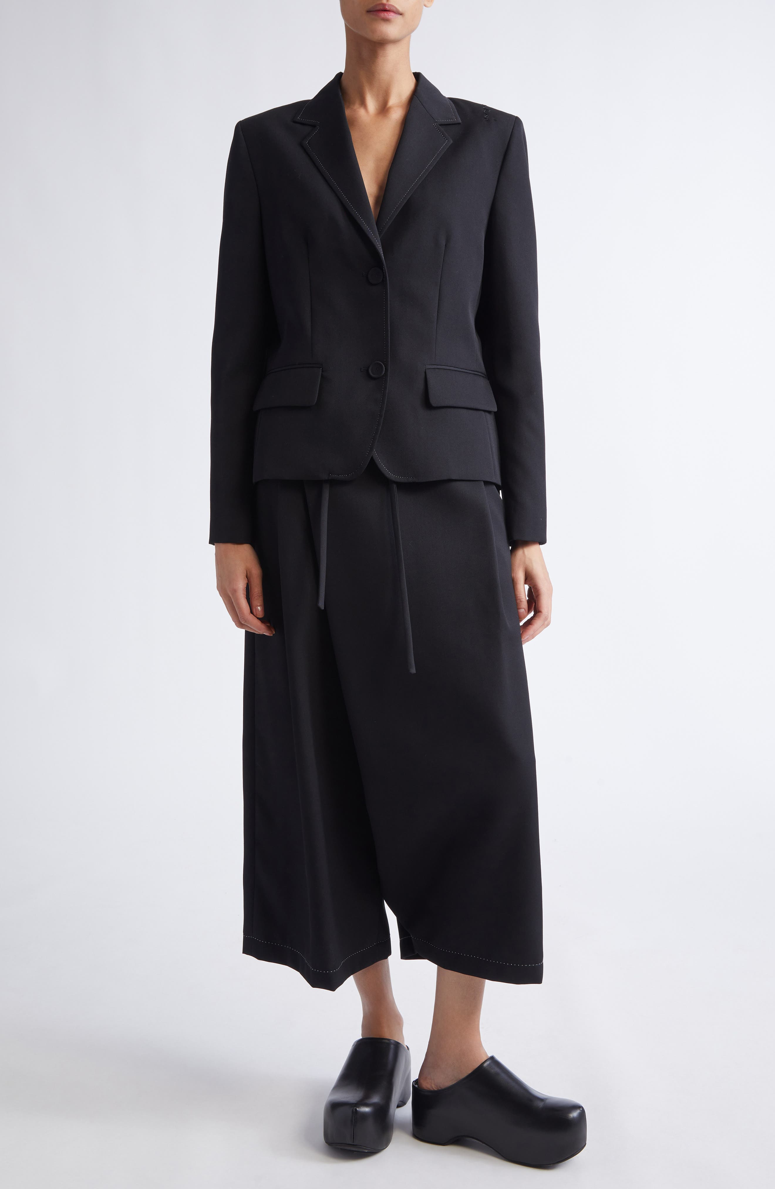 Marni Classic Lined Virgin Wool Jacket with Accentuated Waist in Black at Nordstrom - 2