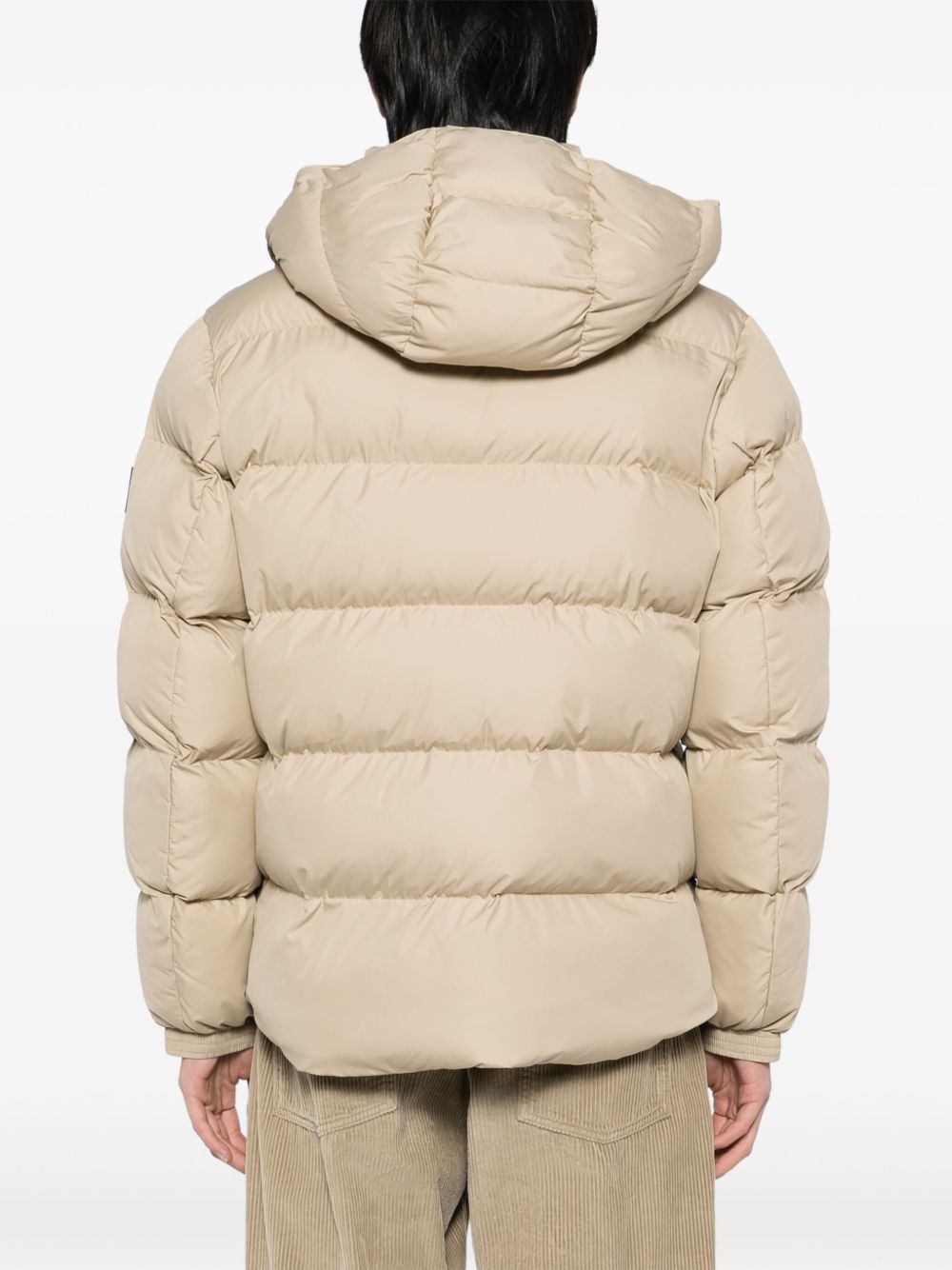 logo-patch padded jacket - 4