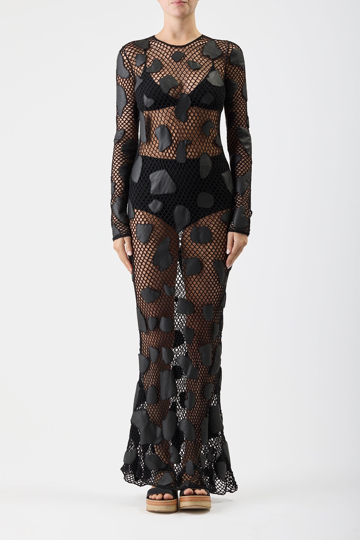 Romeo Knit Dress in Wool with Leather - 3