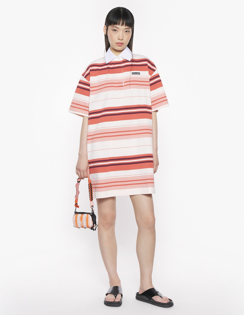 MAISON KITSUNE LABEL MULTI STRIPES POLO DRESS 3
