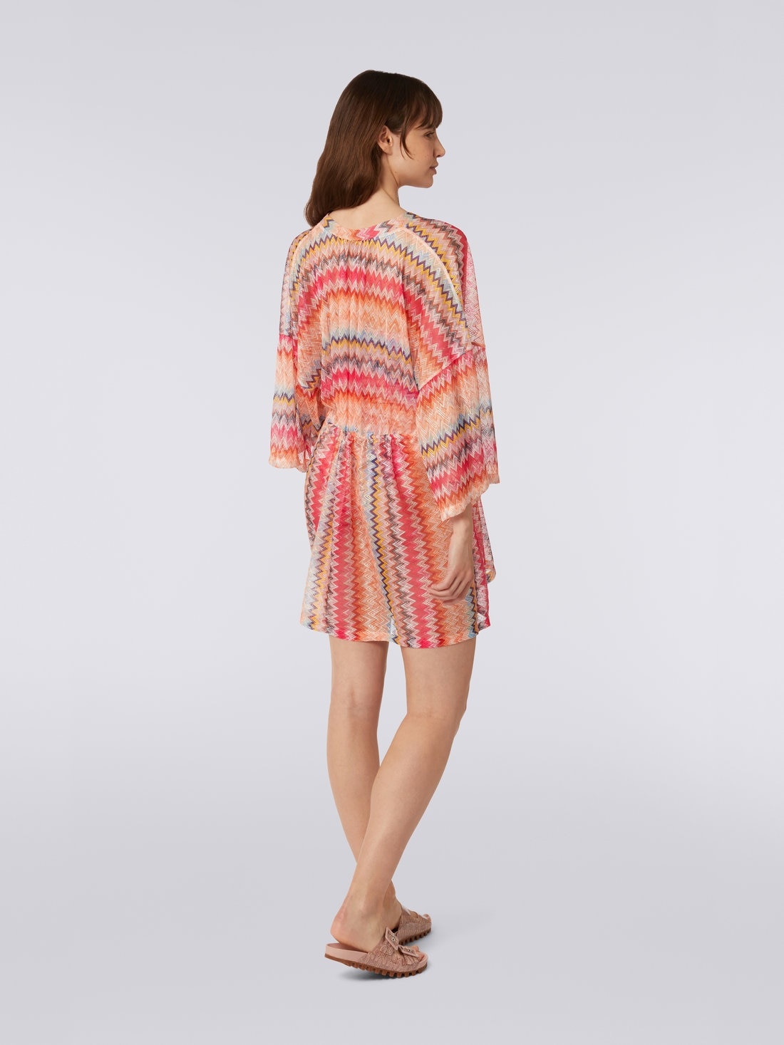 Short chevron viscose tulle cover up - 4