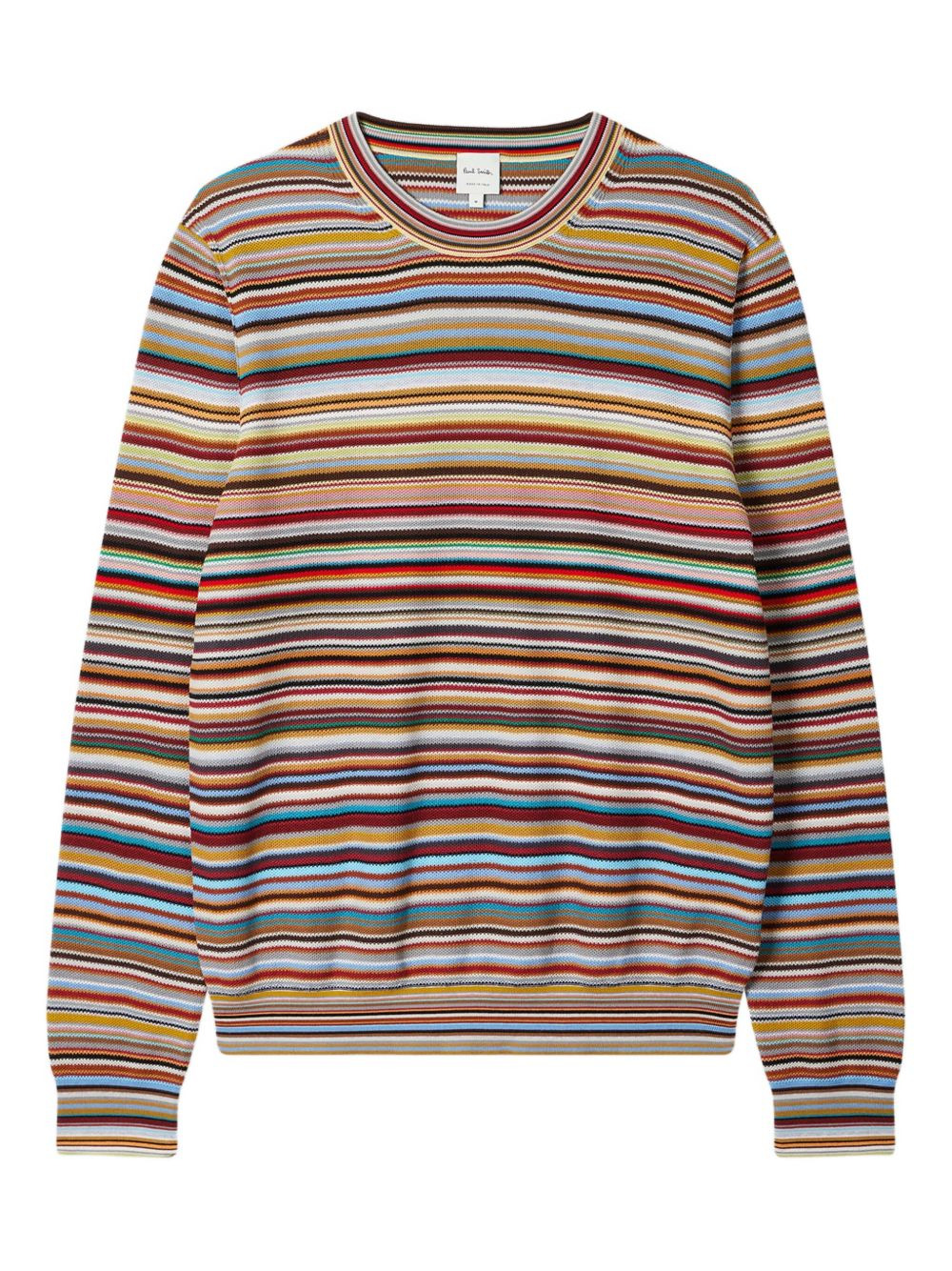 MULTI-STRIPED COTTON SWEATER - 1
