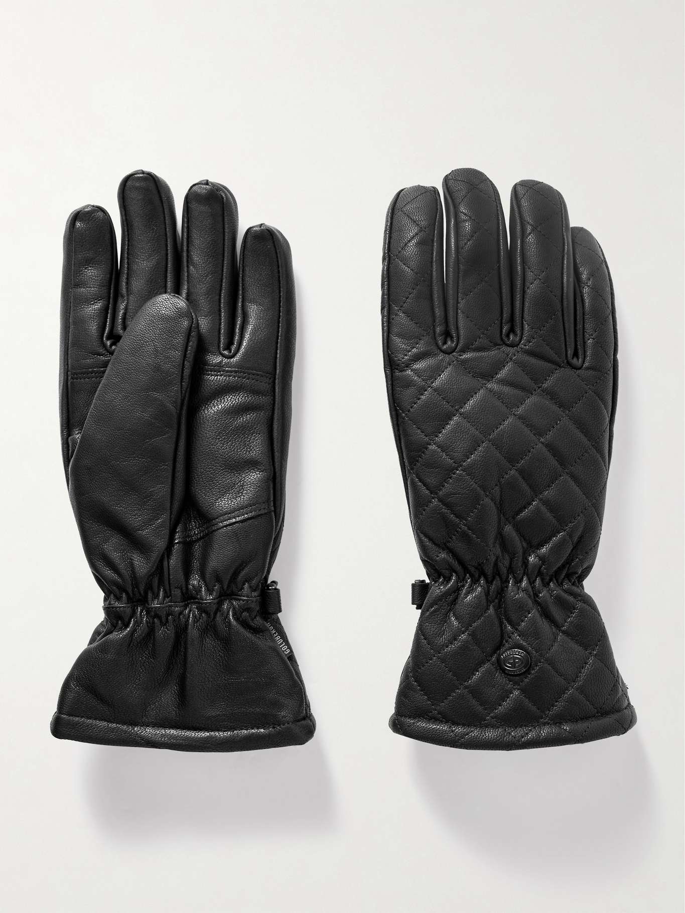 Nishi padded quilted leather gloves Black - 1