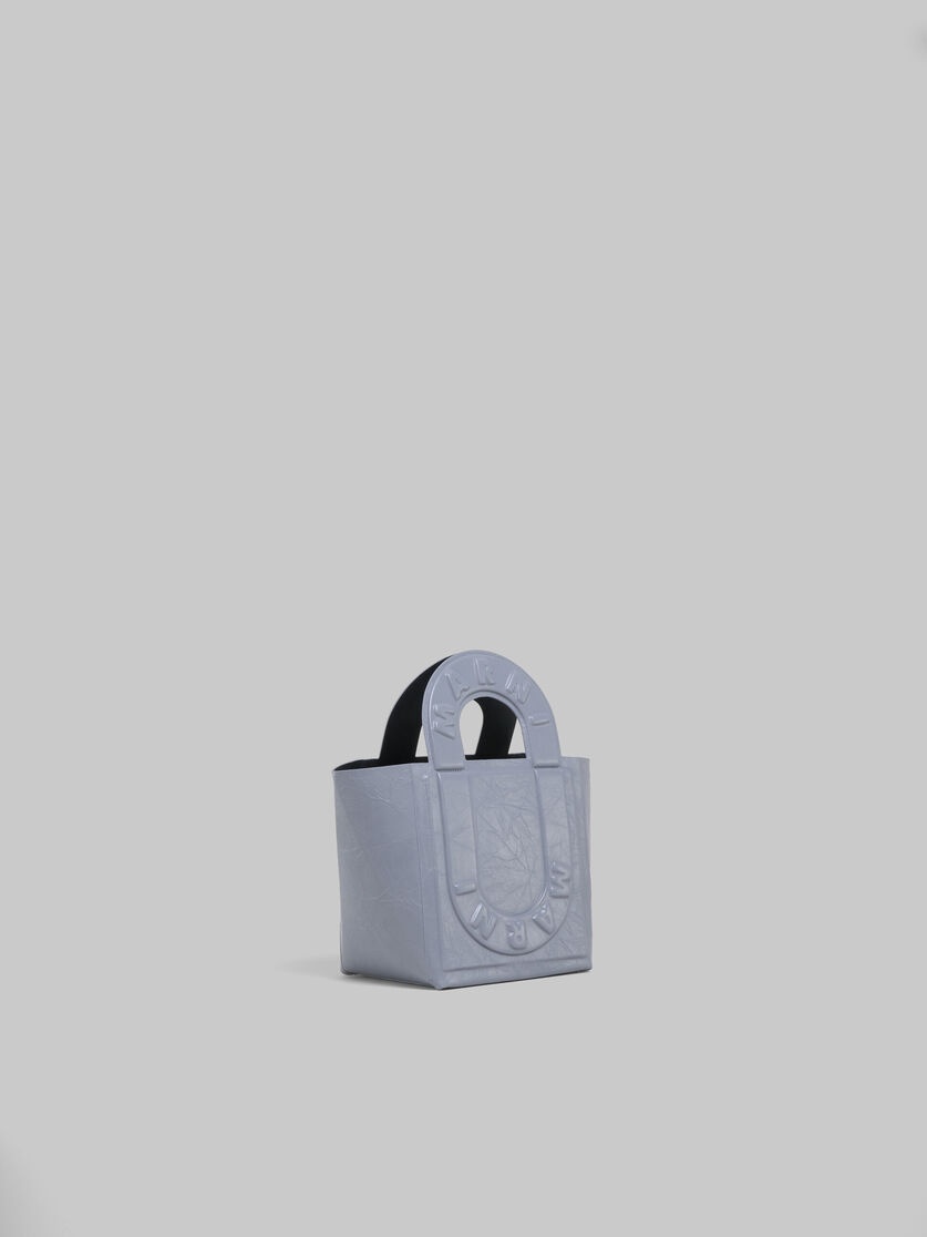 GREY LEATHER SWEEDY SMALL TOTE BAG - 6