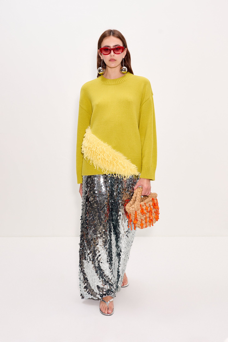 Zira Novelty Sweater In Chartreuse 3