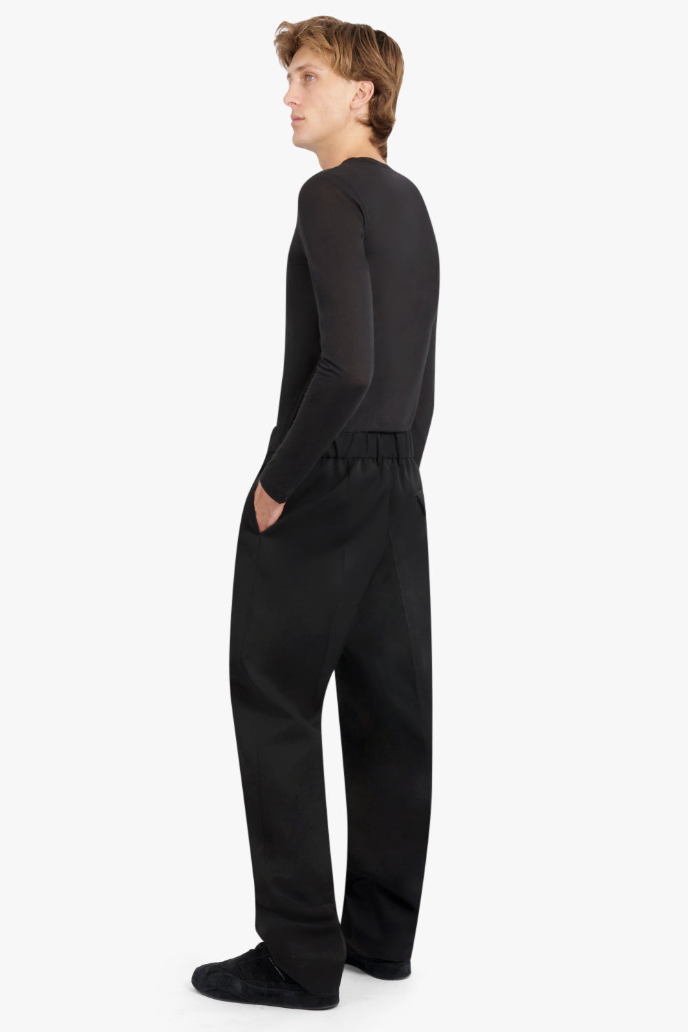 ELASTIC WAIST TROUSER | BLACK - 4