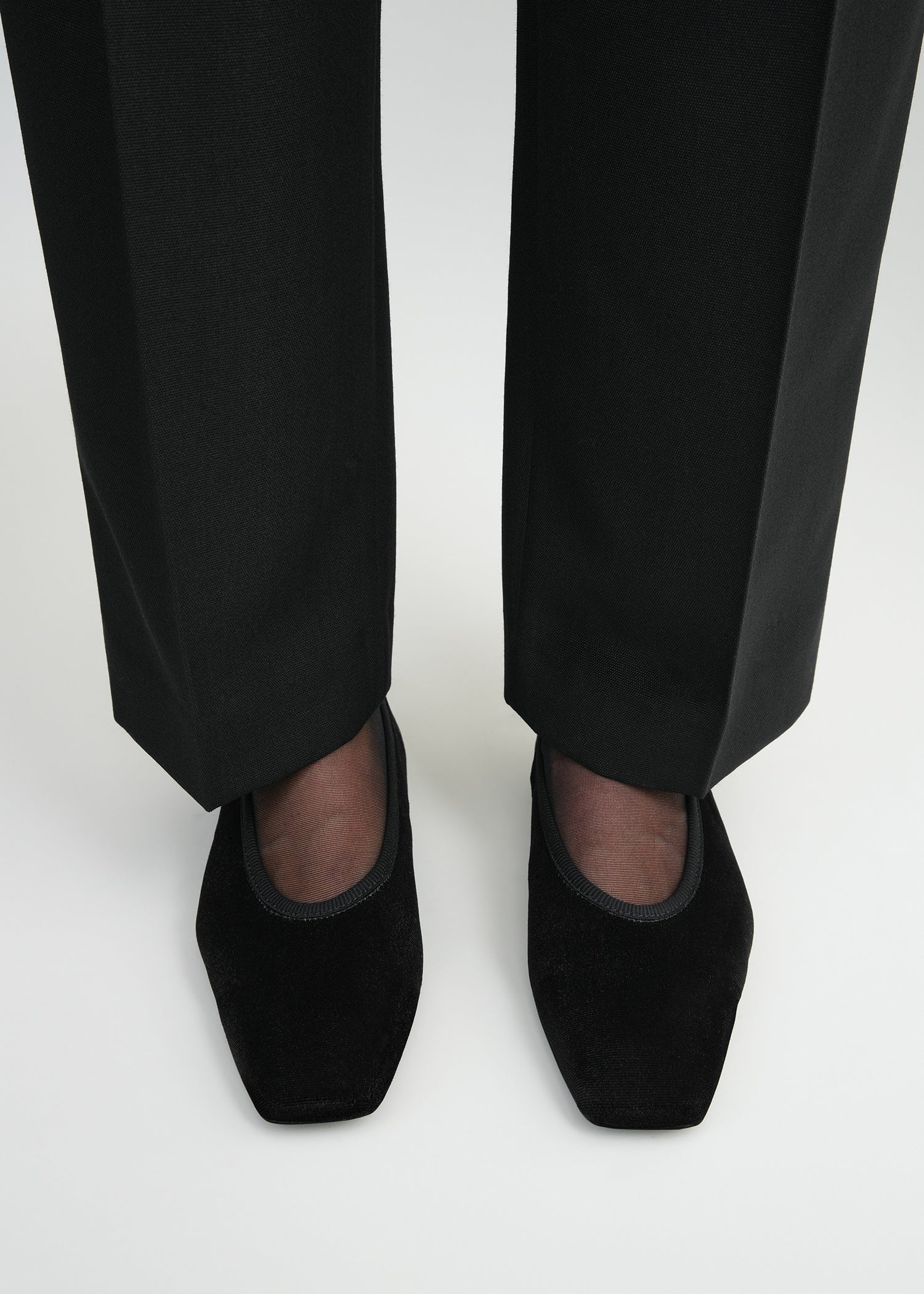 Minimalist velvet ballerinas black - 2