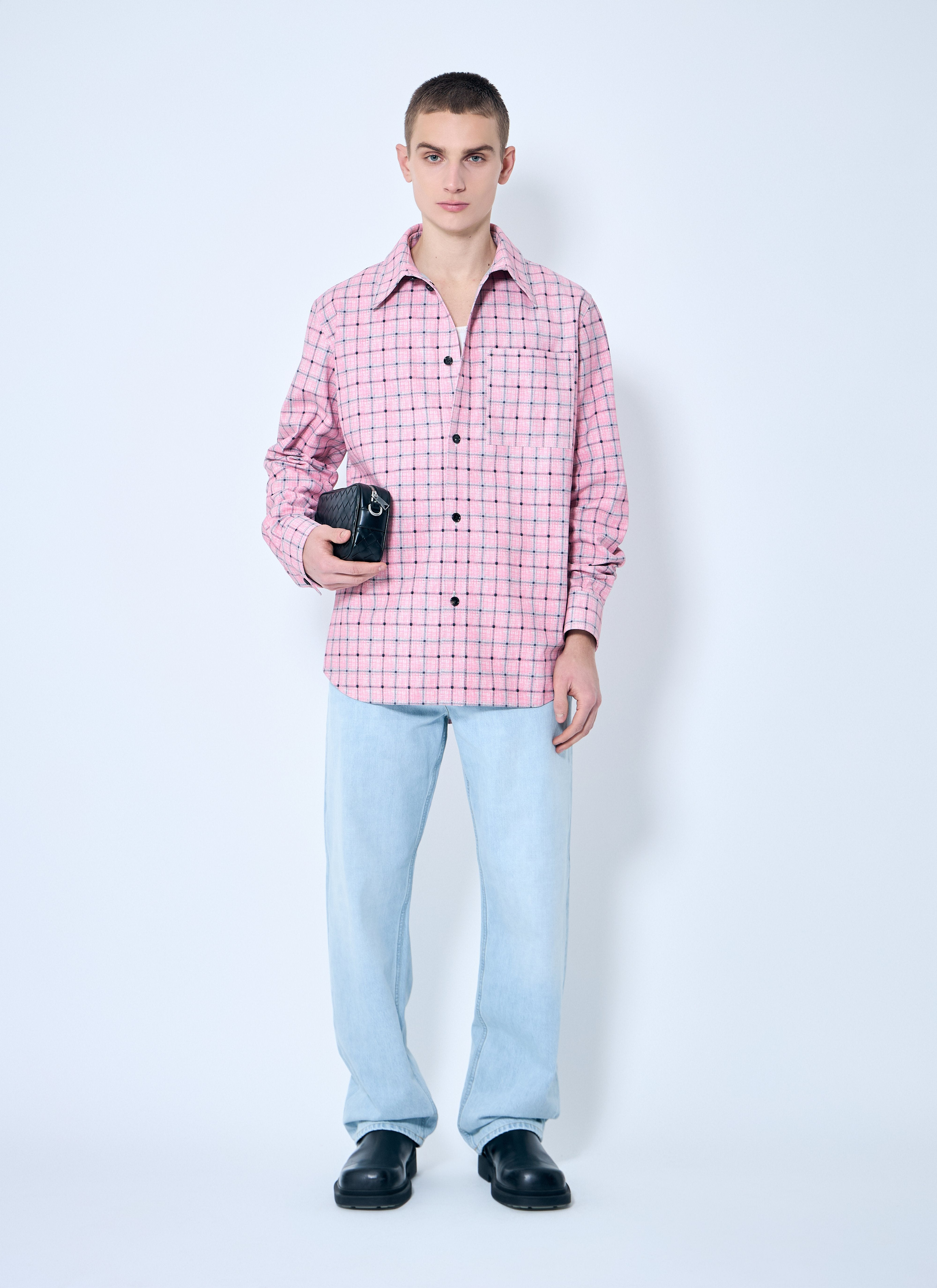 Bottega Veneta Men Printed Leather Shirt - 2