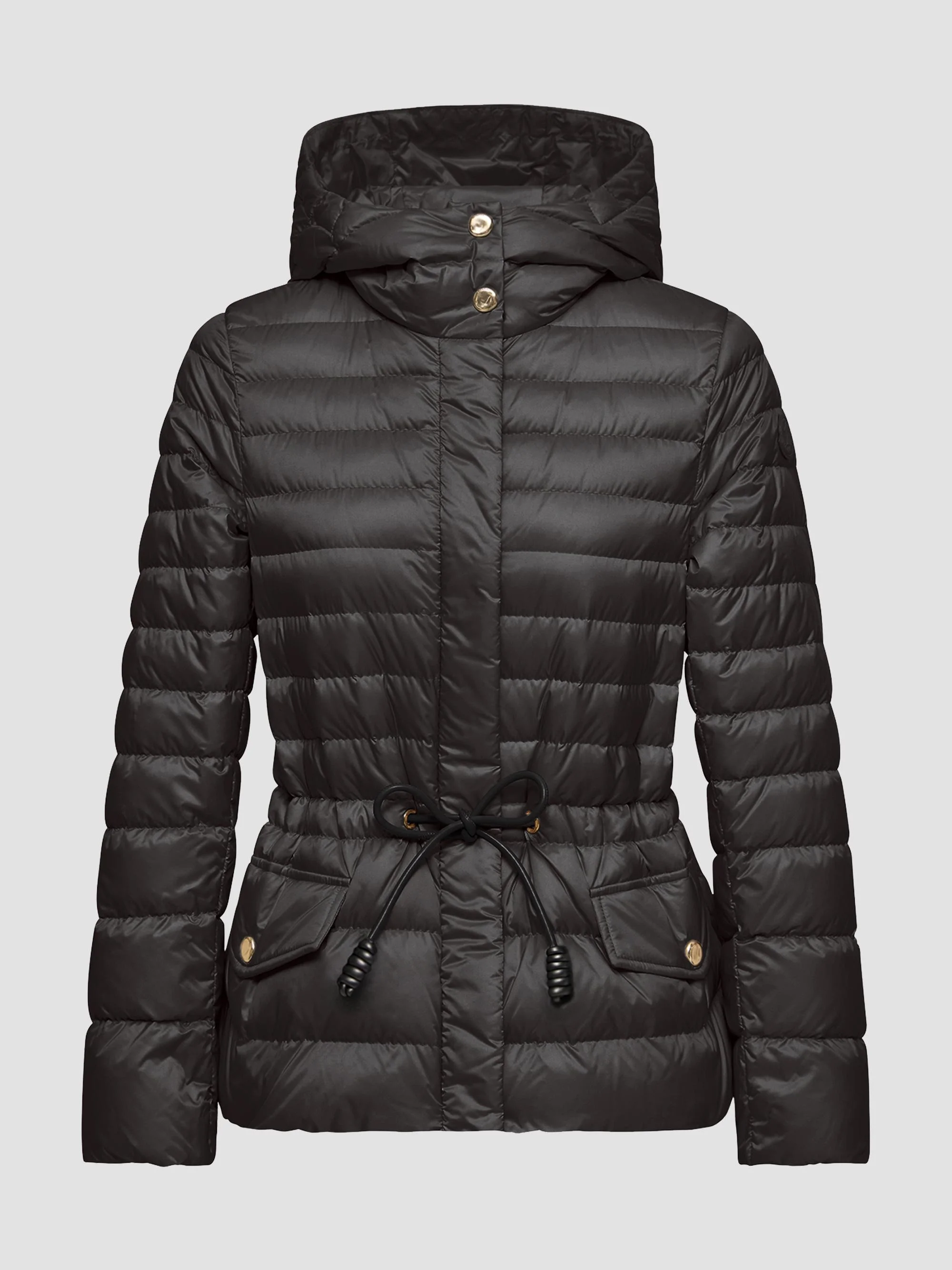 Women's Raies Puffer Coat with Hood - Black - 1