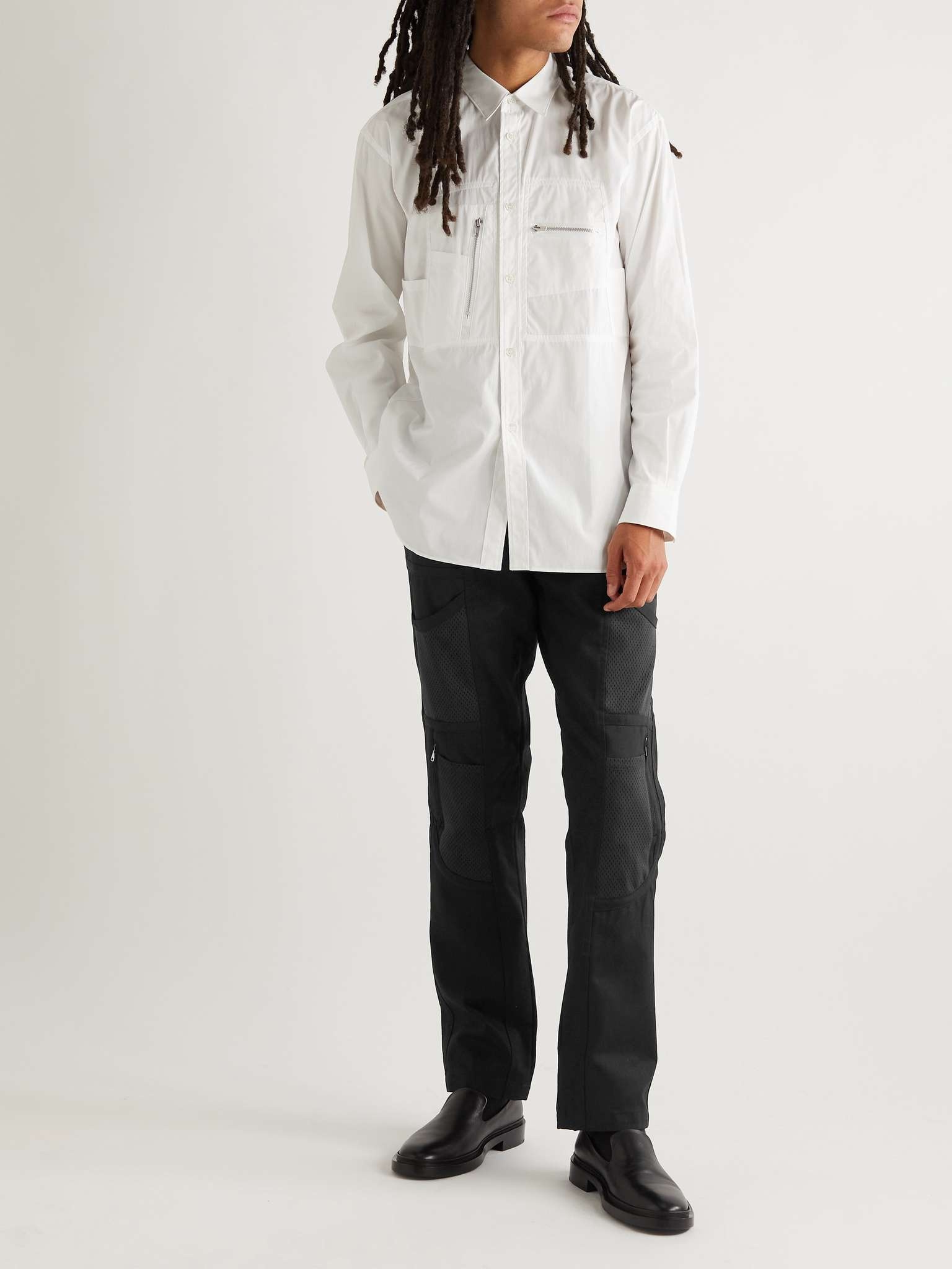 Straight-Leg Mesh-Panelled Cotton-Twill Cargo Trousers - 2