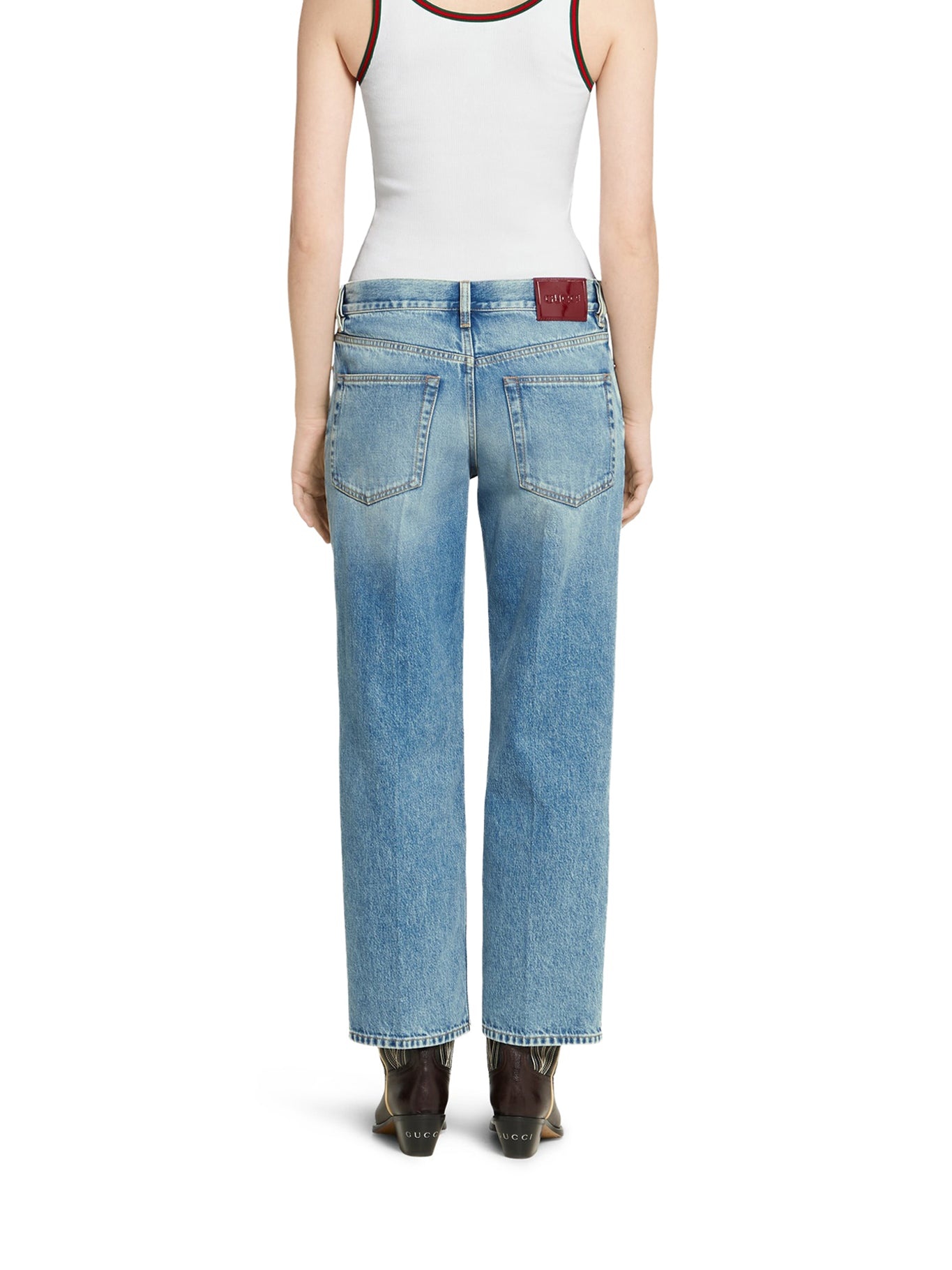 STRAIGHT CUT DENIM TROUSERS - 4