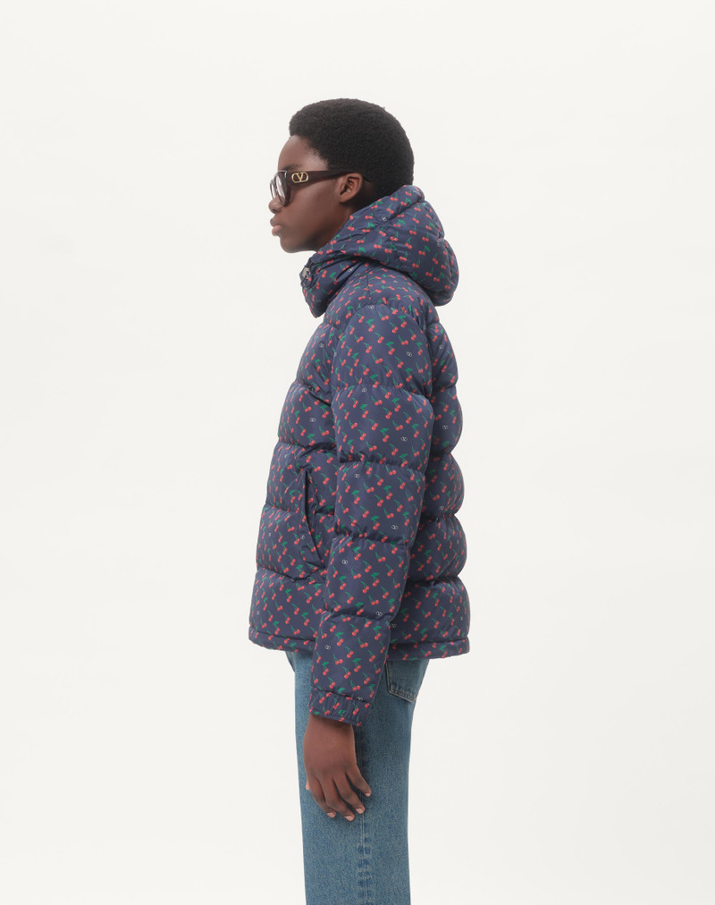 NYLON HOODED DOWN JACKET WITH CHERRYFIC PRINT 6