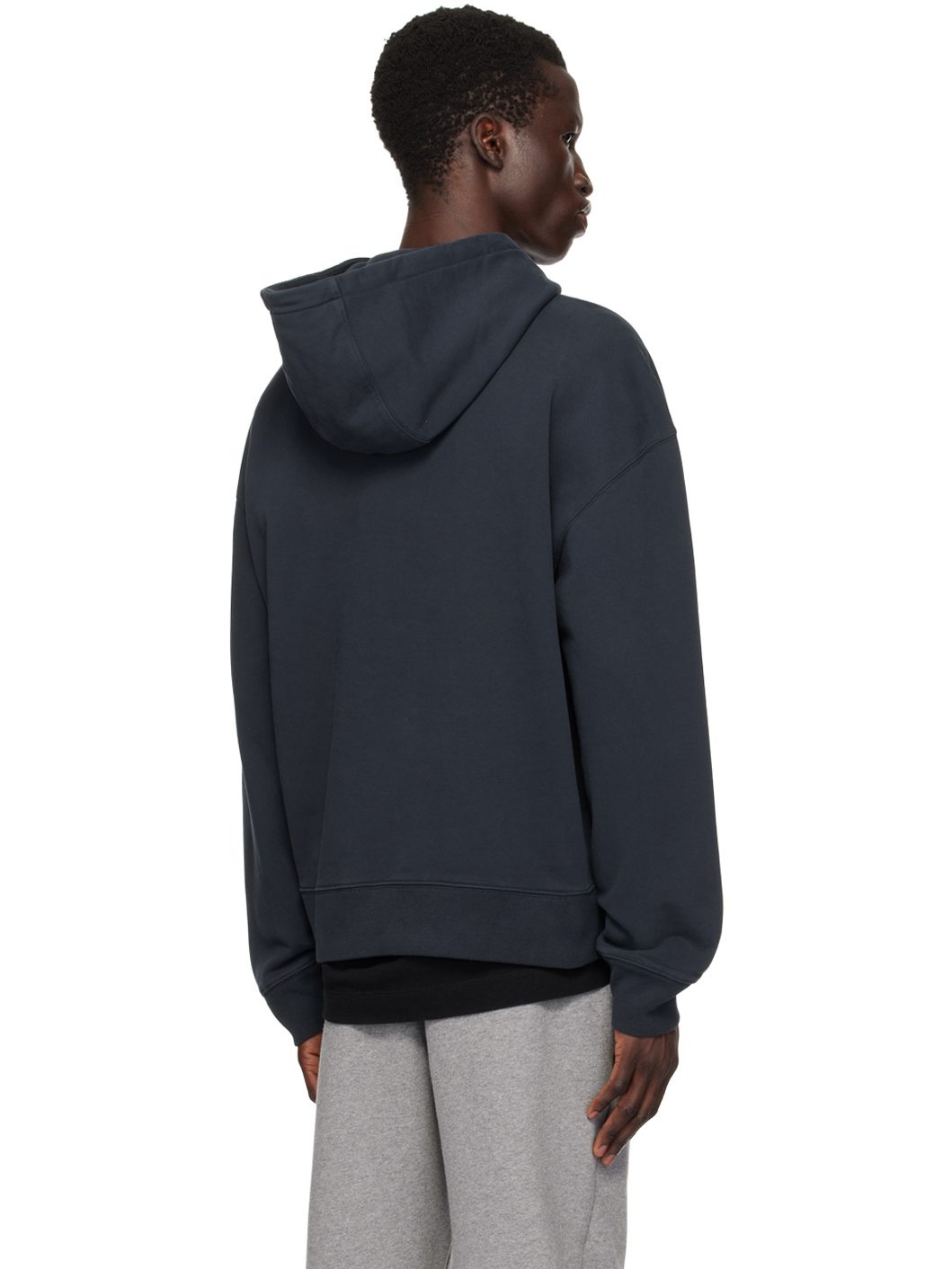 Navy Bold Fox Head Hoodie - 3