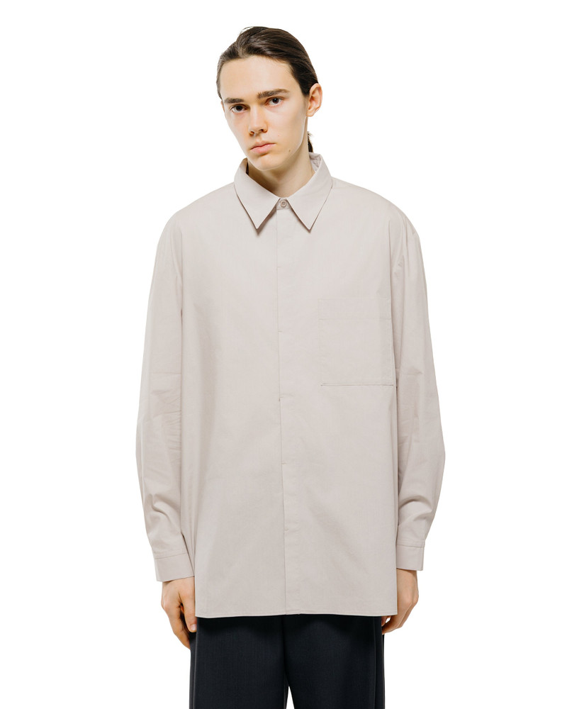 AMOMENTO Square Pocket Oversized Shirt Beige outlook