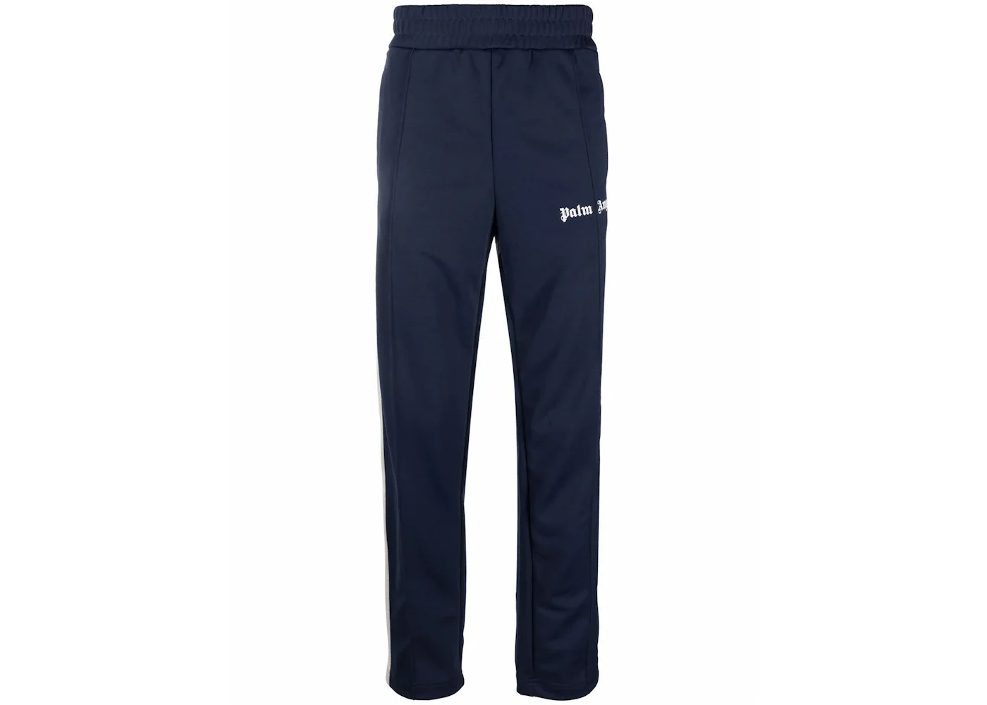 Palm Angels Side Stripe Straight Leg Track Pants FW 21 Navy Blue White - 1