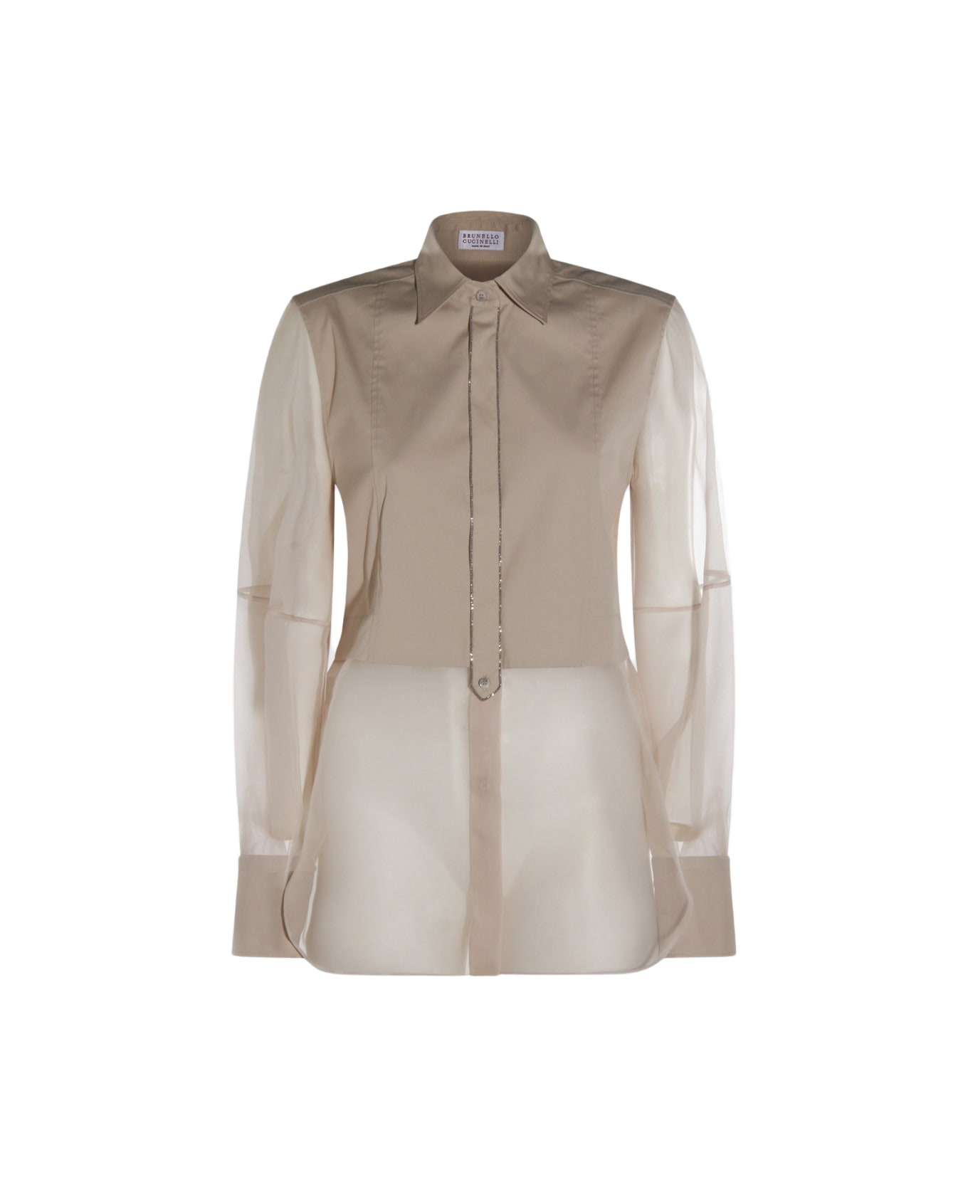 Beige Cotton Shirt - 1