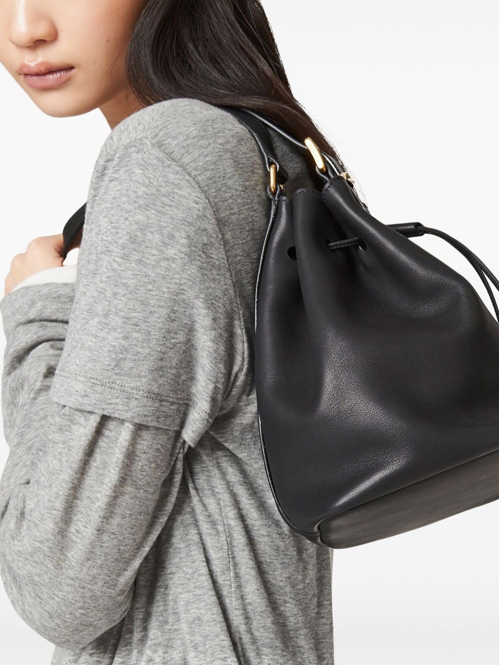 leather bucket bag - 3