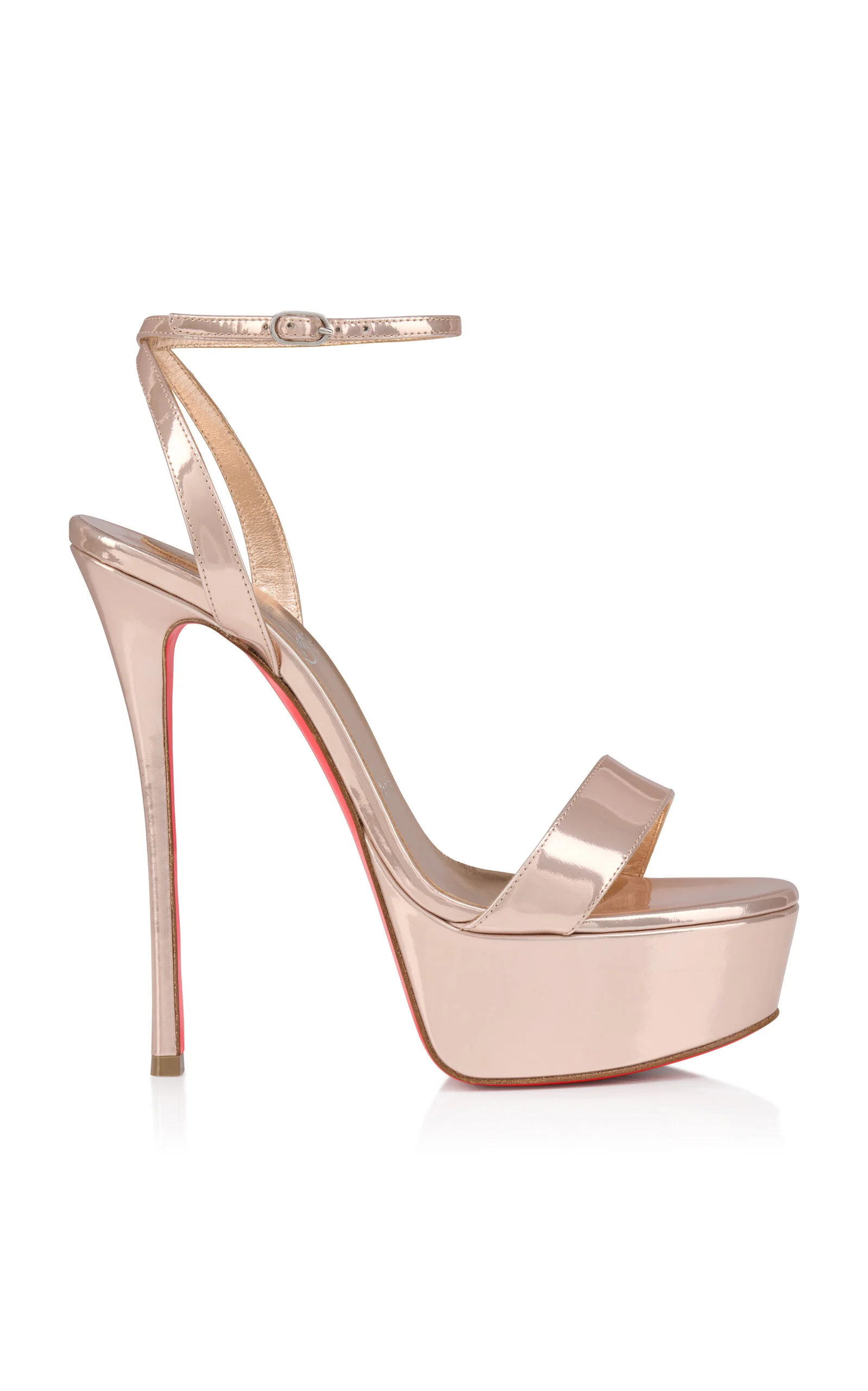 Loubi Queen Alta 150mm Metallic-Leather Platform Sandals - 1