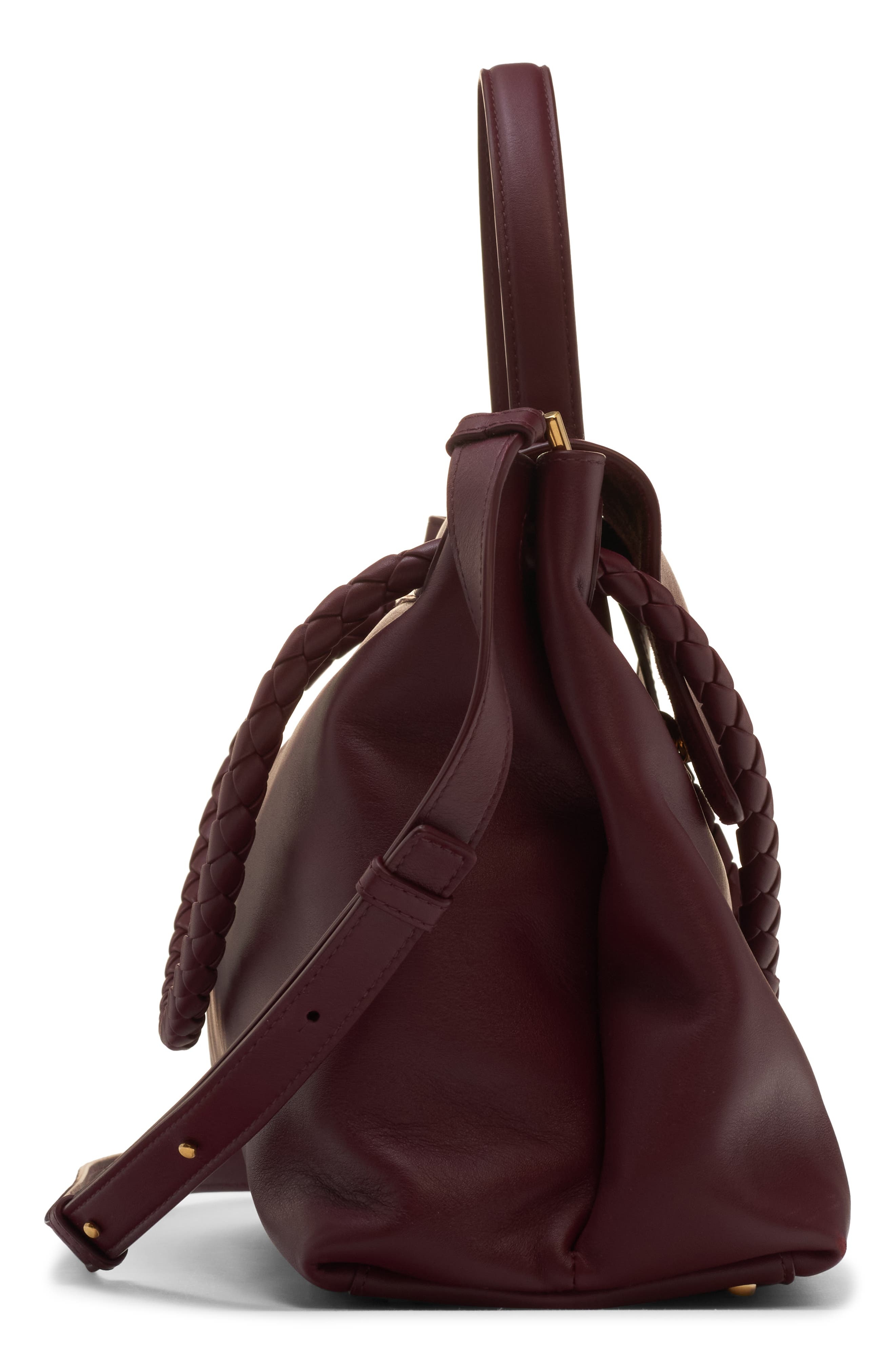 Bottega Veneta Ciao Ciao Knot Detail Leather Top Handle Bag in 2250 Barolo-M Brass at Nordstrom - 8